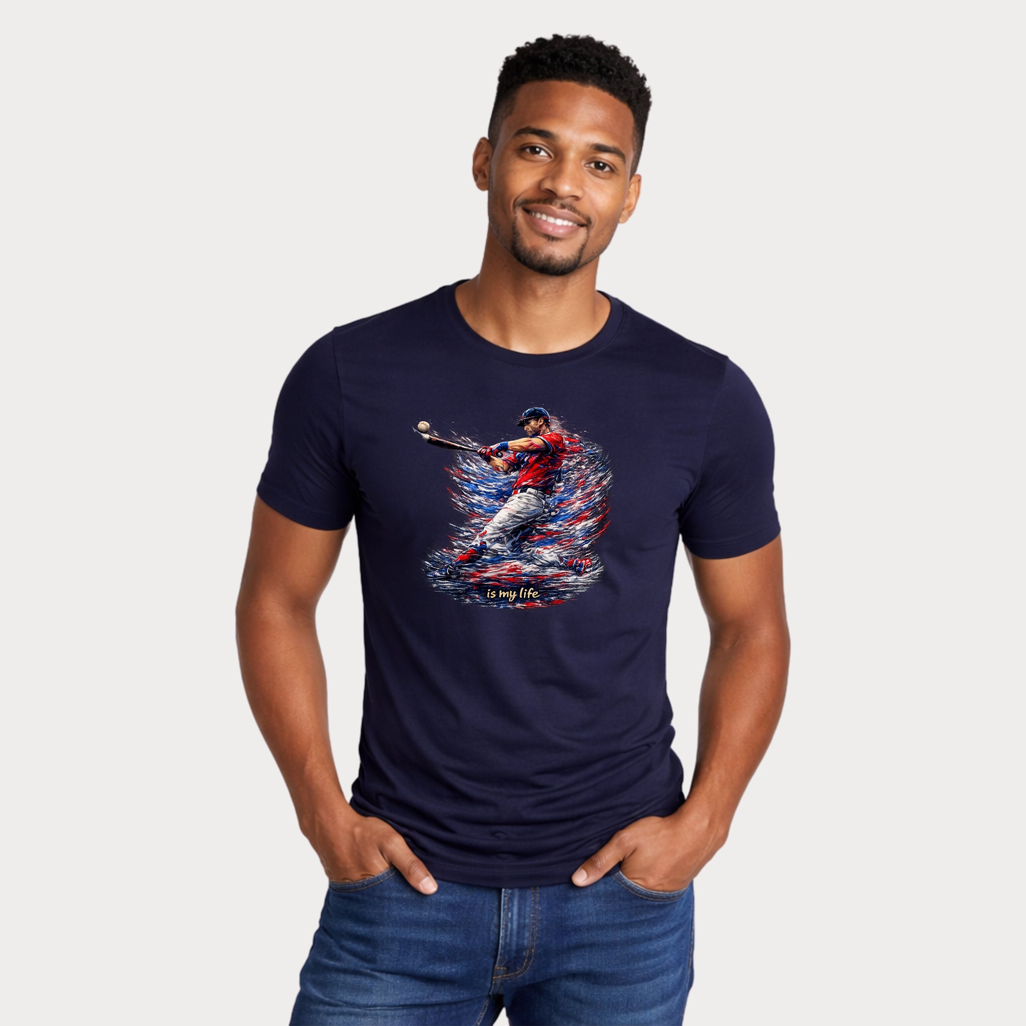 Baseball Brushstroke Short Sleeve T-Shirt