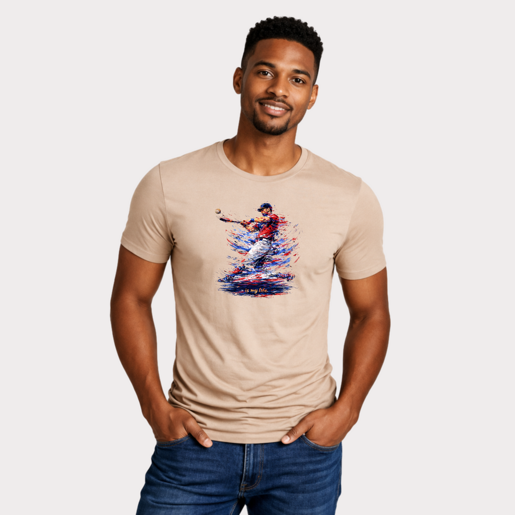 Baseball Brushstroke Short Sleeve T-Shirt