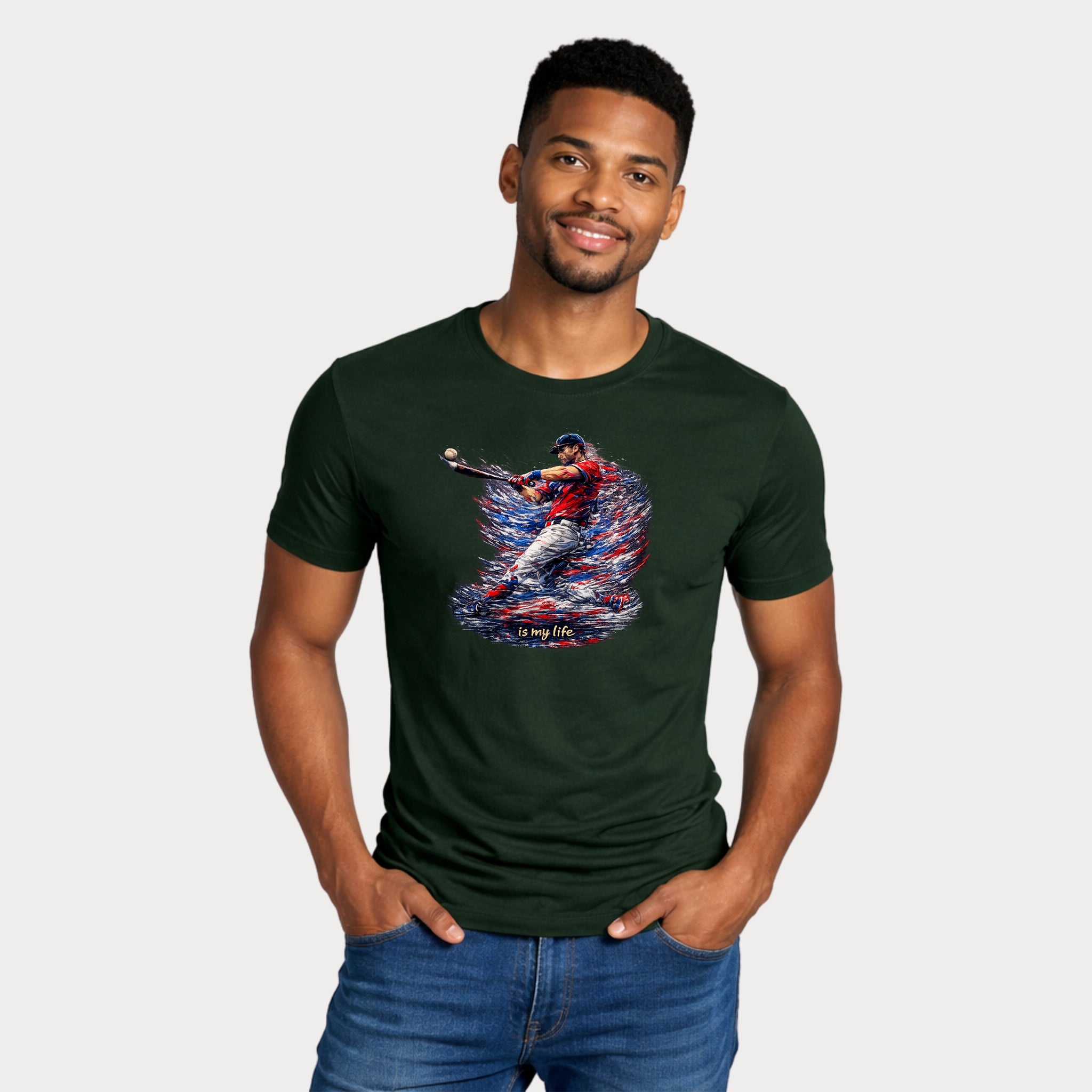 Baseball Brushstroke Short Sleeve T-Shirt