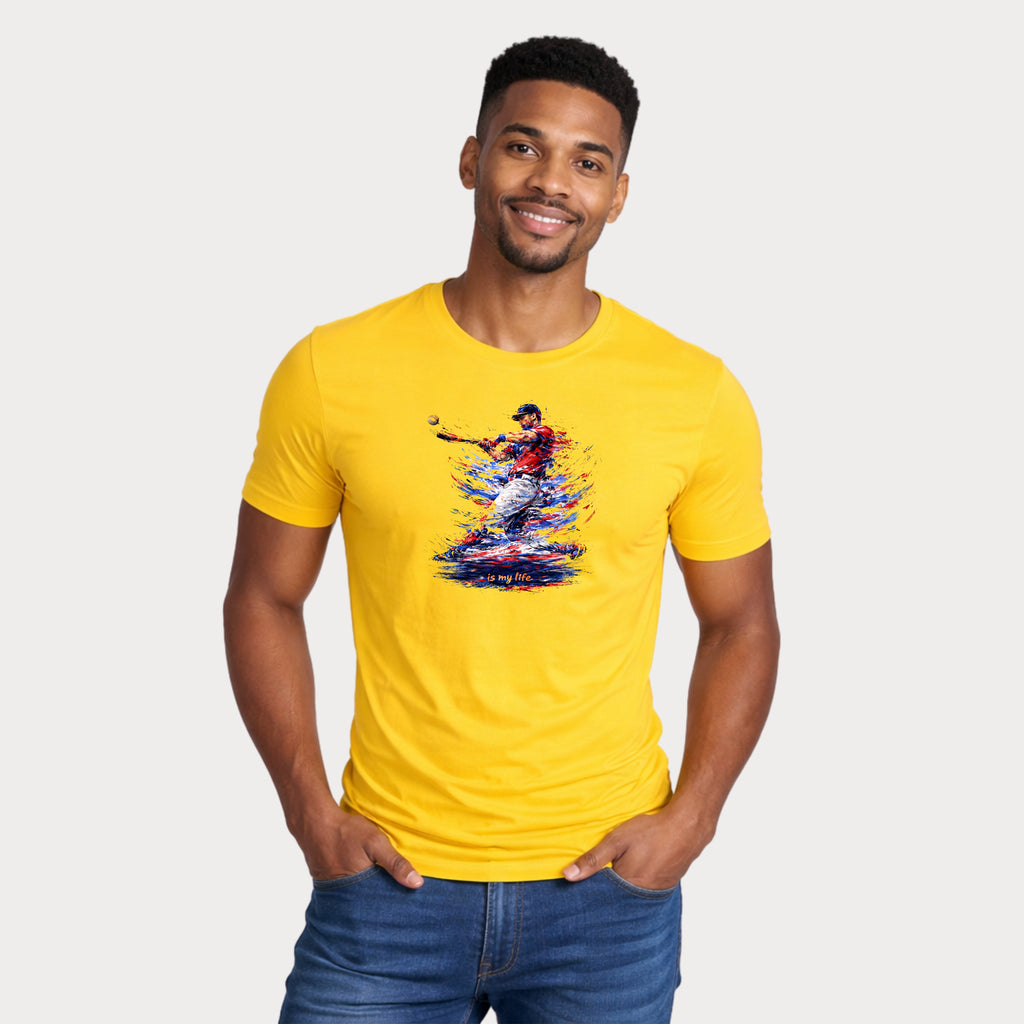 Baseball Brushstroke Short Sleeve T-Shirt