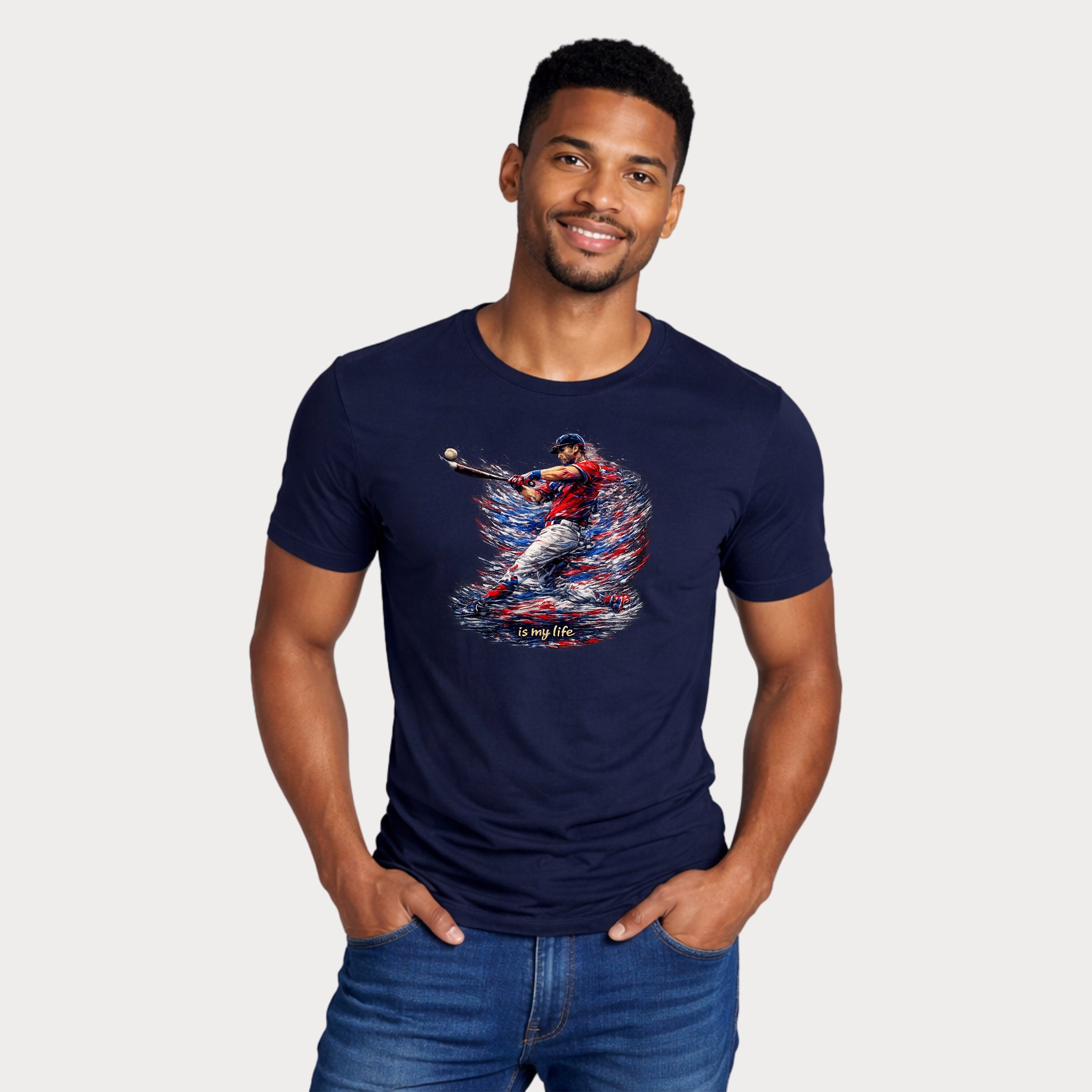 Baseball Brushstroke Short Sleeve T-Shirt