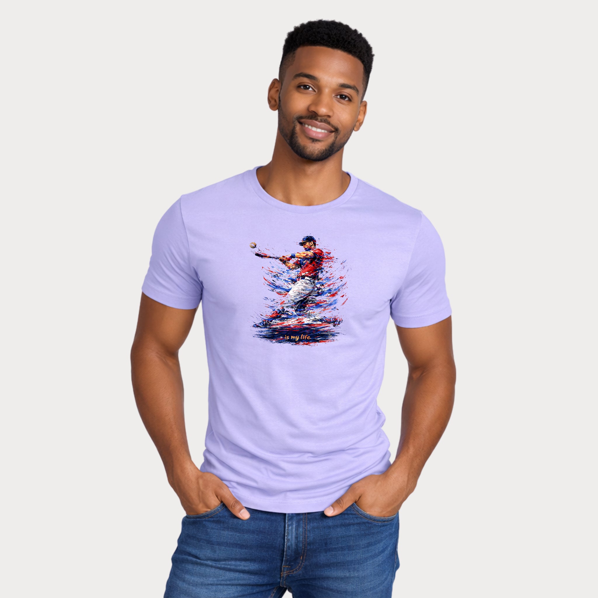 Baseball Brushstroke Short Sleeve T-Shirt