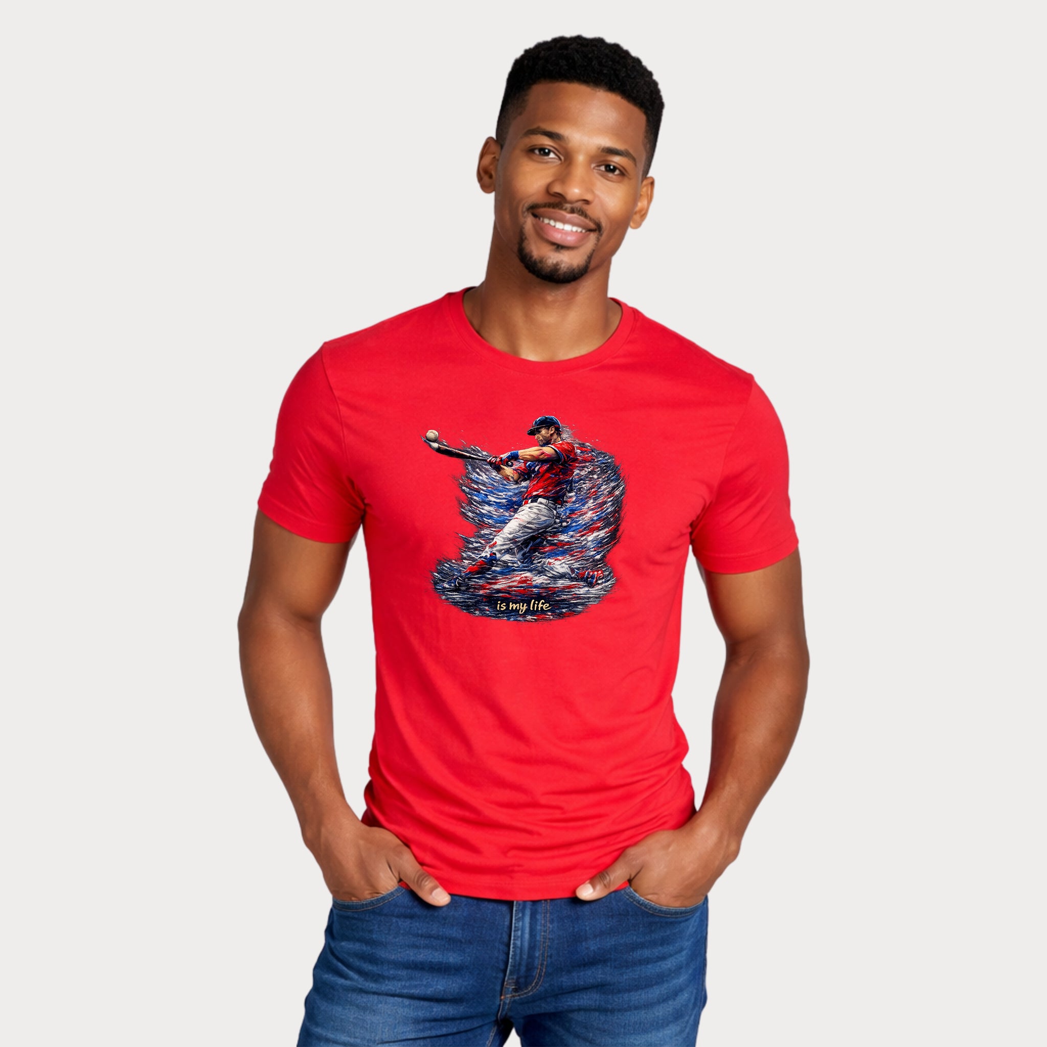 Baseball Brushstroke Short Sleeve T-Shirt