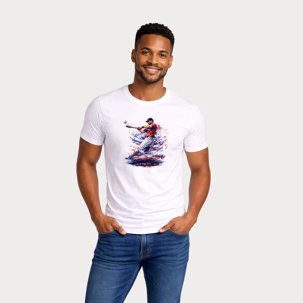 Baseball Brushstroke Short Sleeve T-Shirt