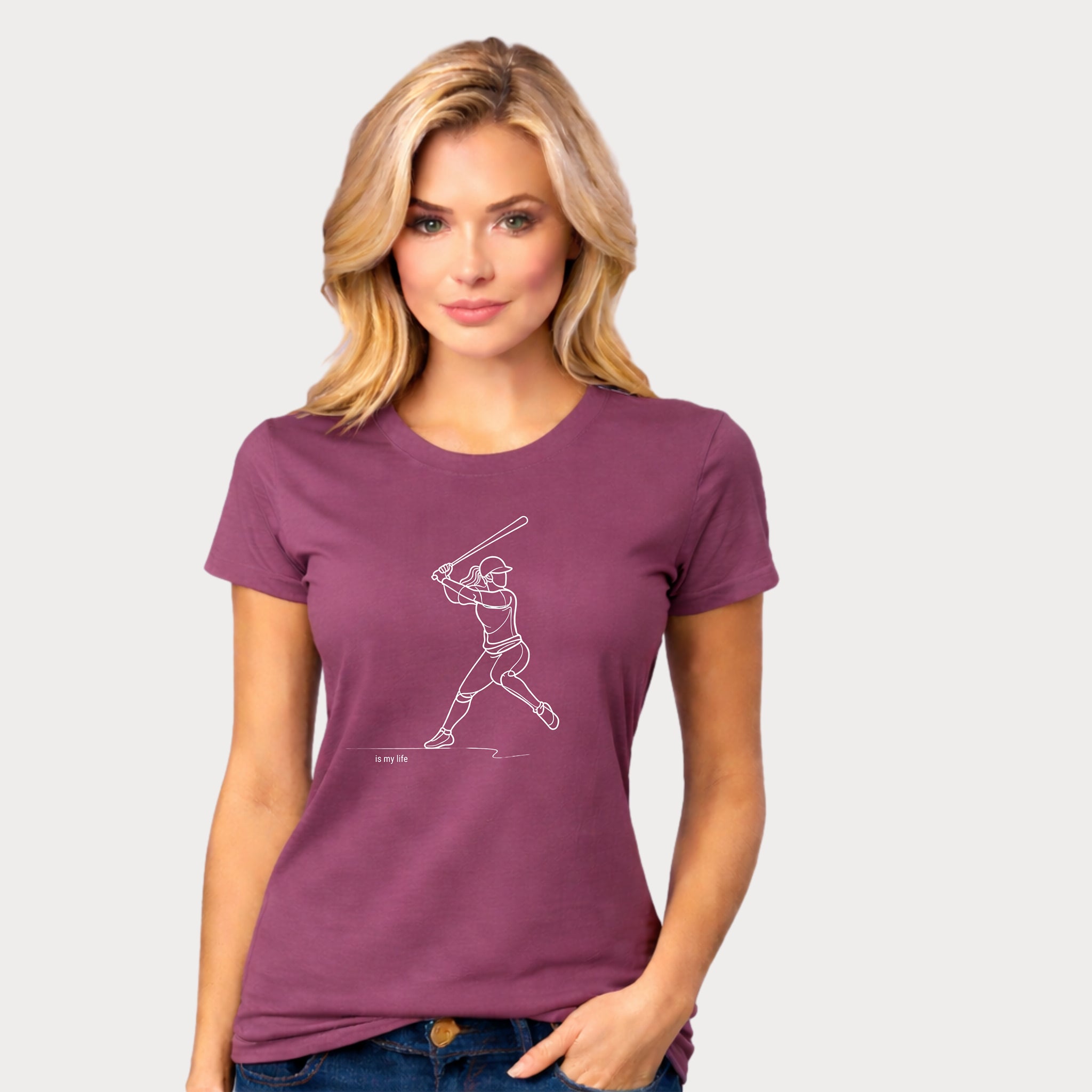 Baseball batter Outline Short Sleeve T-Shirt