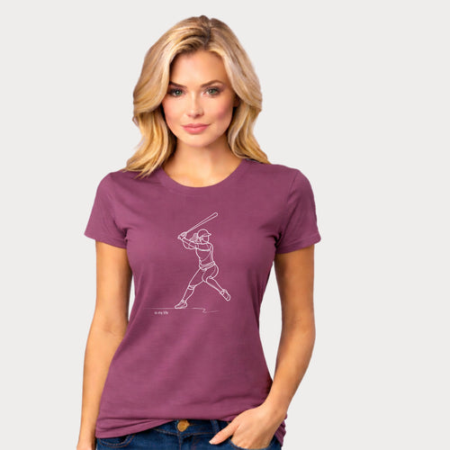 Baseball batter Outline Short Sleeve T-Shirt