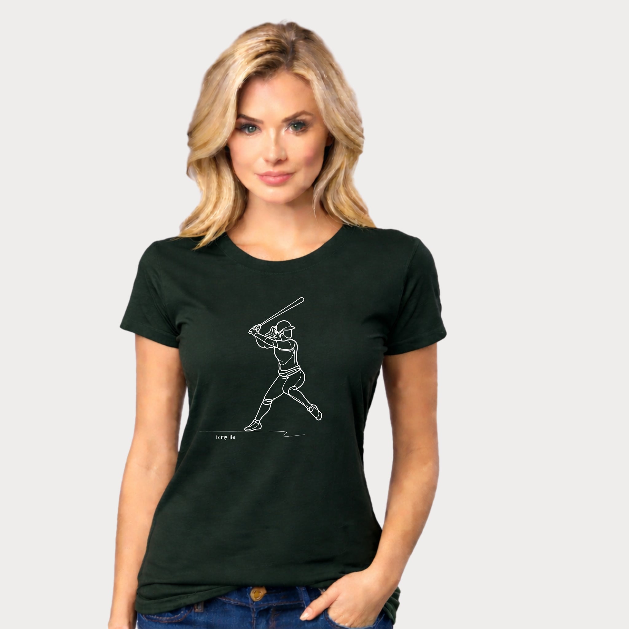 Baseball batter Outline Short Sleeve T-Shirt