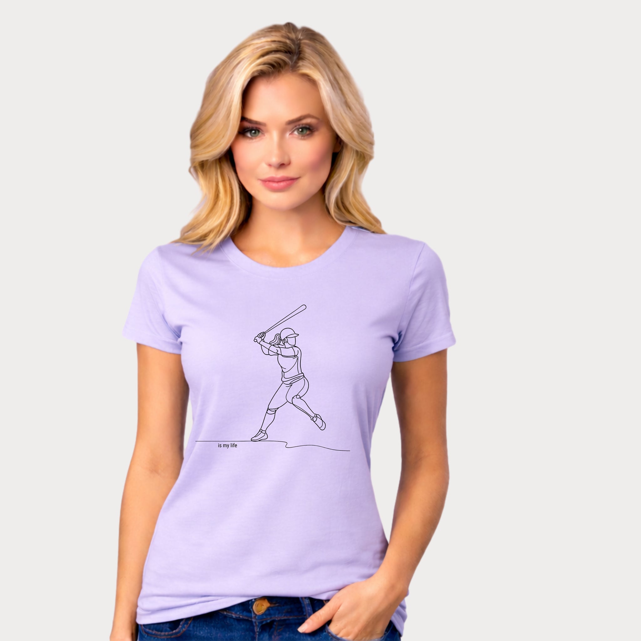 Baseball batter Outline Short Sleeve T-Shirt