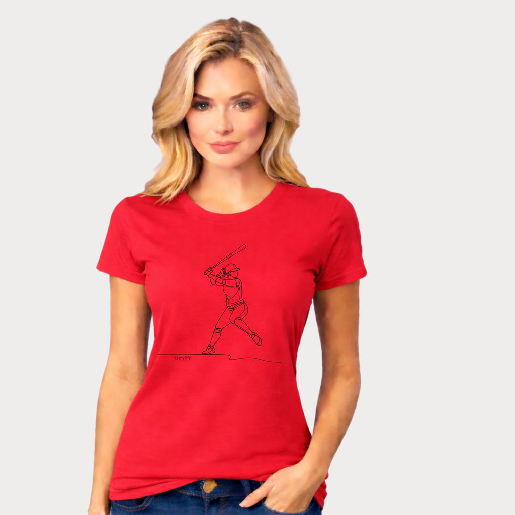 Baseball batter Outline Short Sleeve T-Shirt