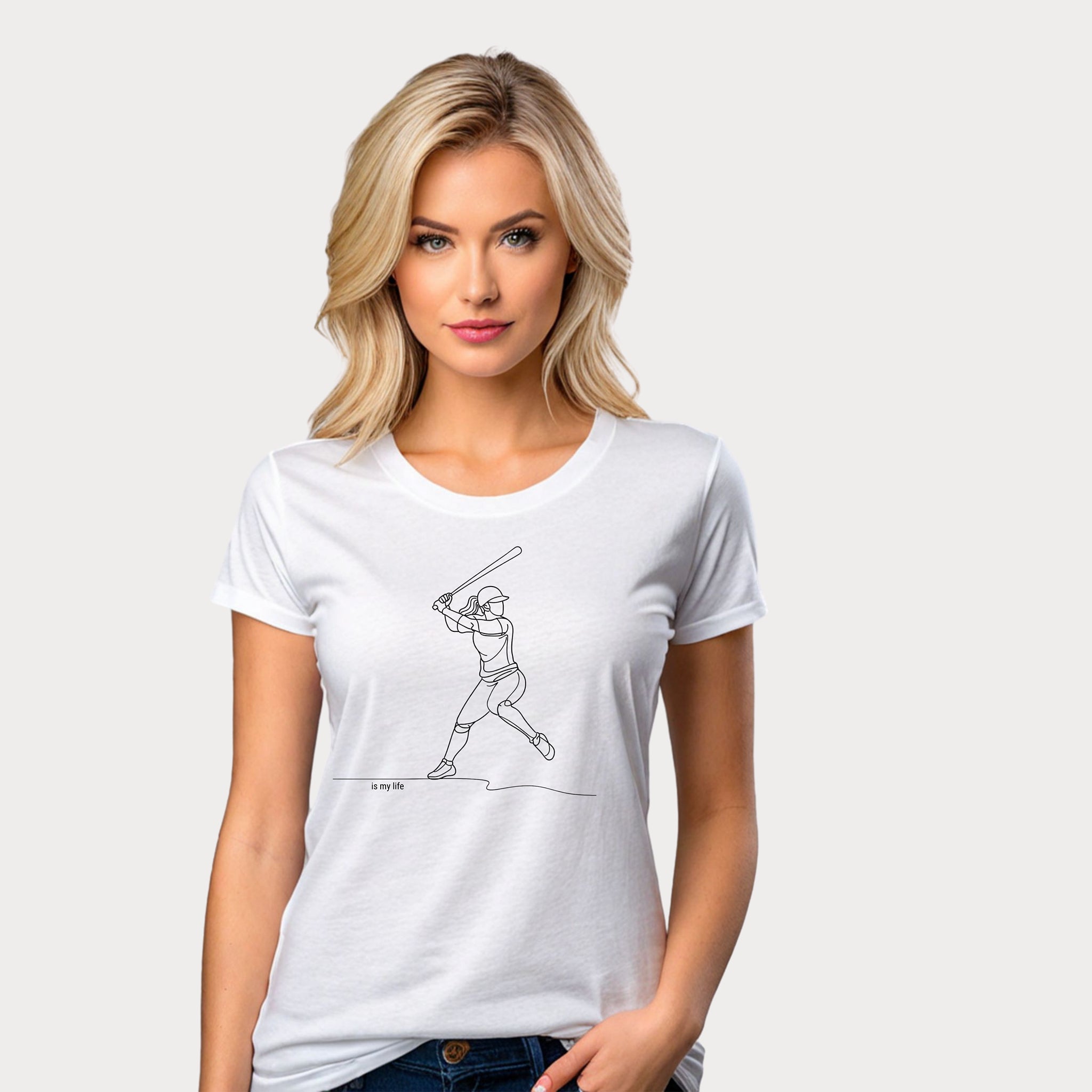 Baseball batter Outline Short Sleeve T-Shirt