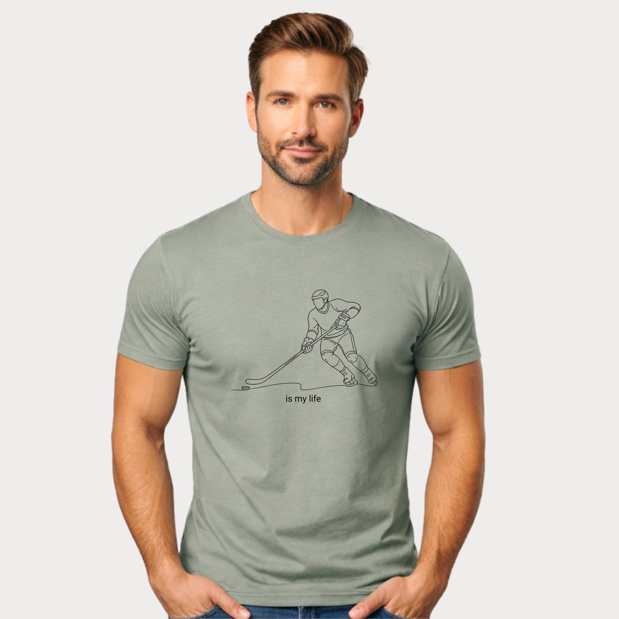 Hockey Is My Life T‑Shirt — Minimalist Ice Hockey Player Tee