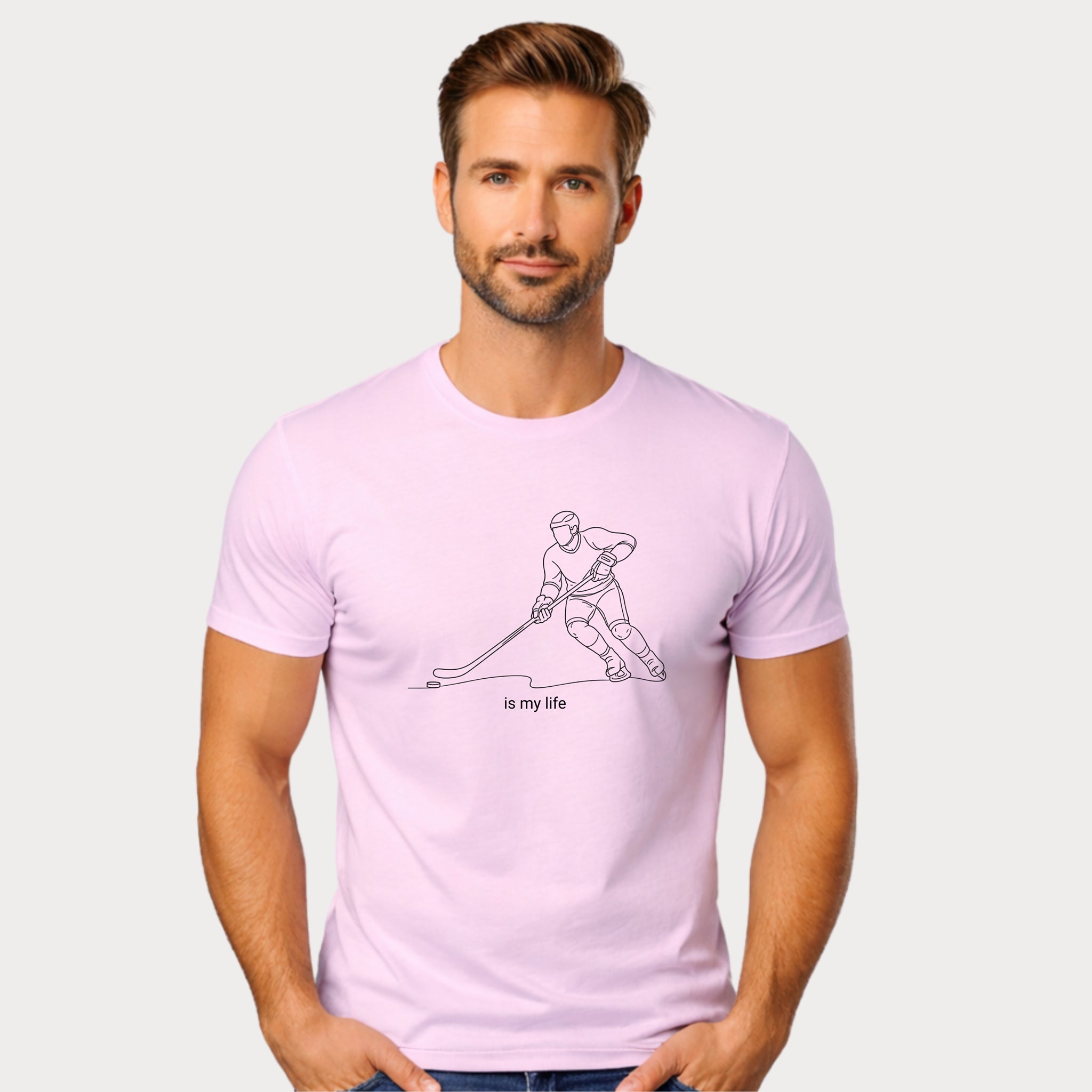 Hockey Is My Life T‑Shirt — Minimalist Ice Hockey Player Tee