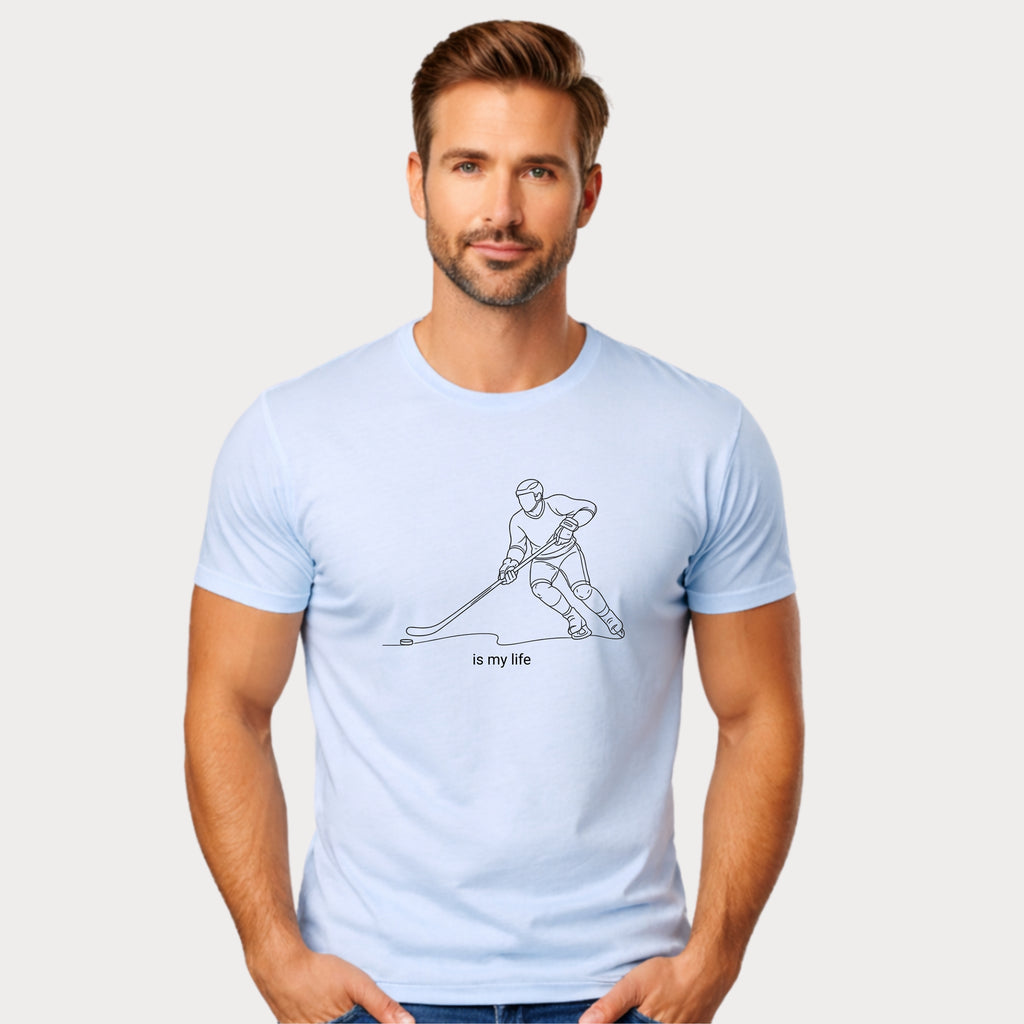 Hockey Is My Life T‑Shirt — Minimalist Ice Hockey Player Tee