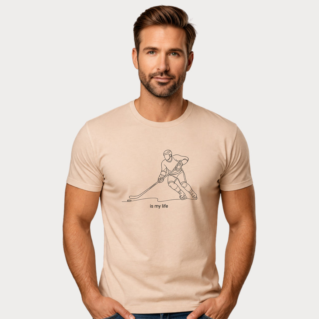 Hockey Is My Life T‑Shirt — Minimalist Ice Hockey Player Tee