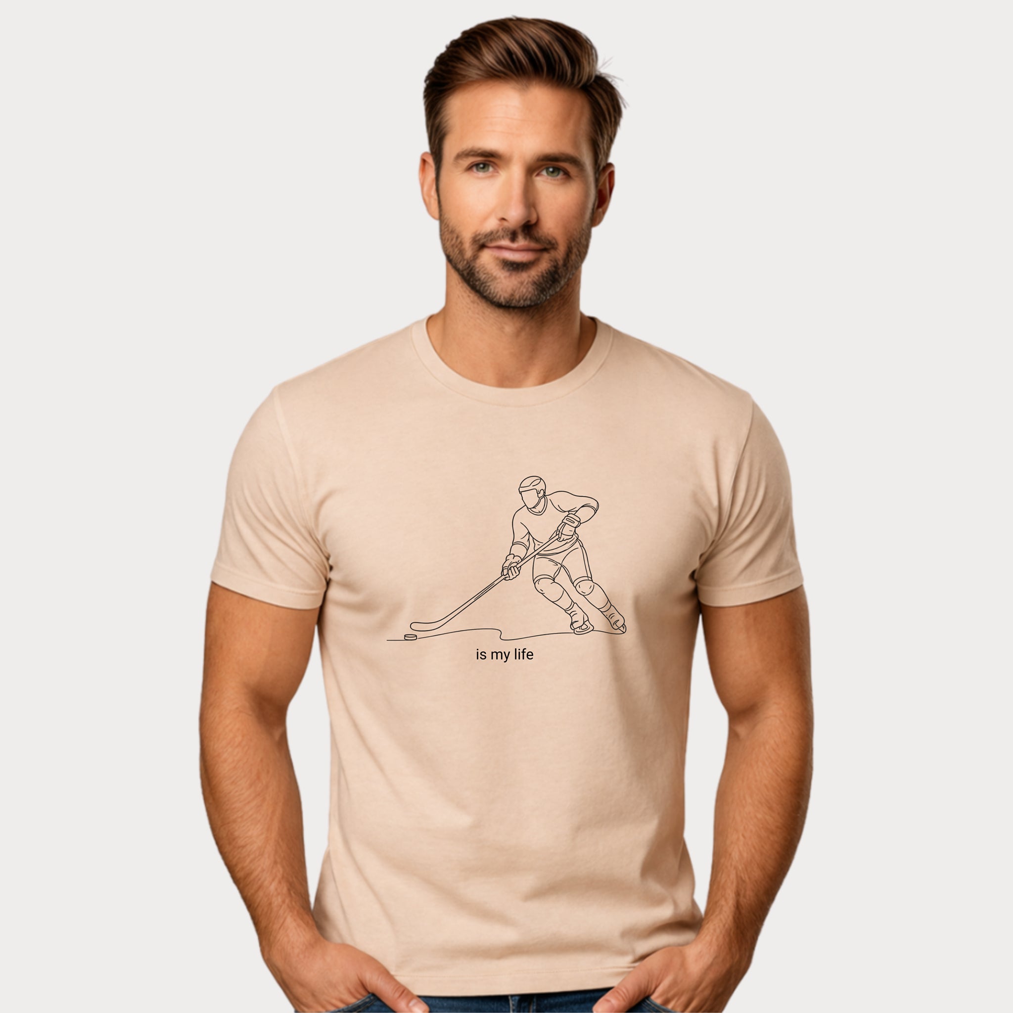 Hockey Is My Life T‑Shirt — Minimalist Ice Hockey Player Tee