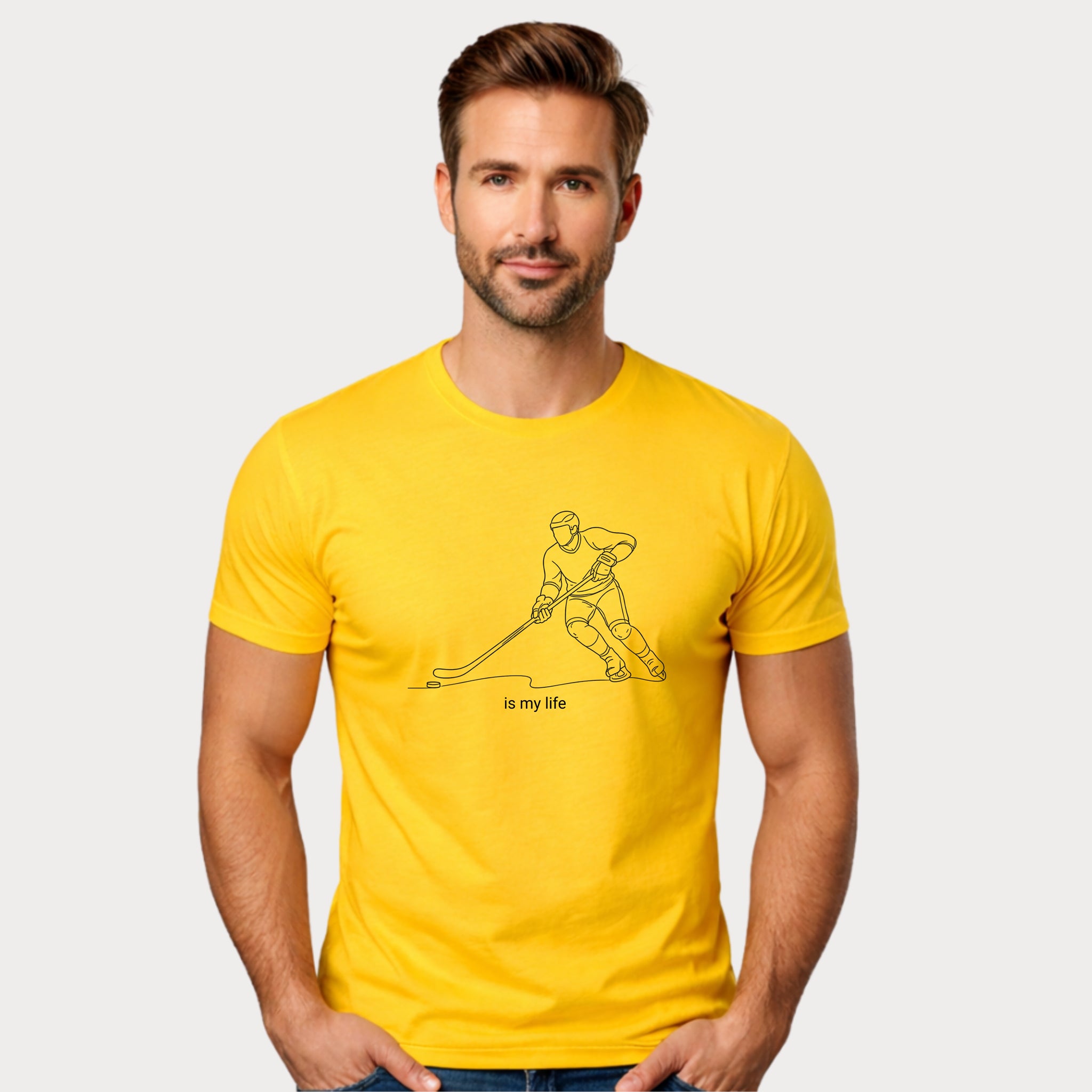 Hockey Is My Life T‑Shirt — Minimalist Ice Hockey Player Tee