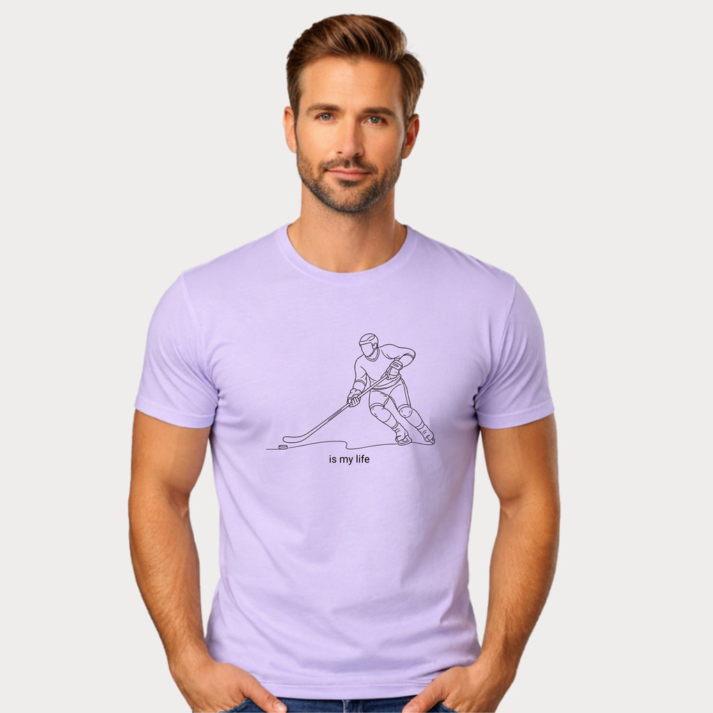 Hockey Is My Life T‑Shirt — Minimalist Ice Hockey Player Tee