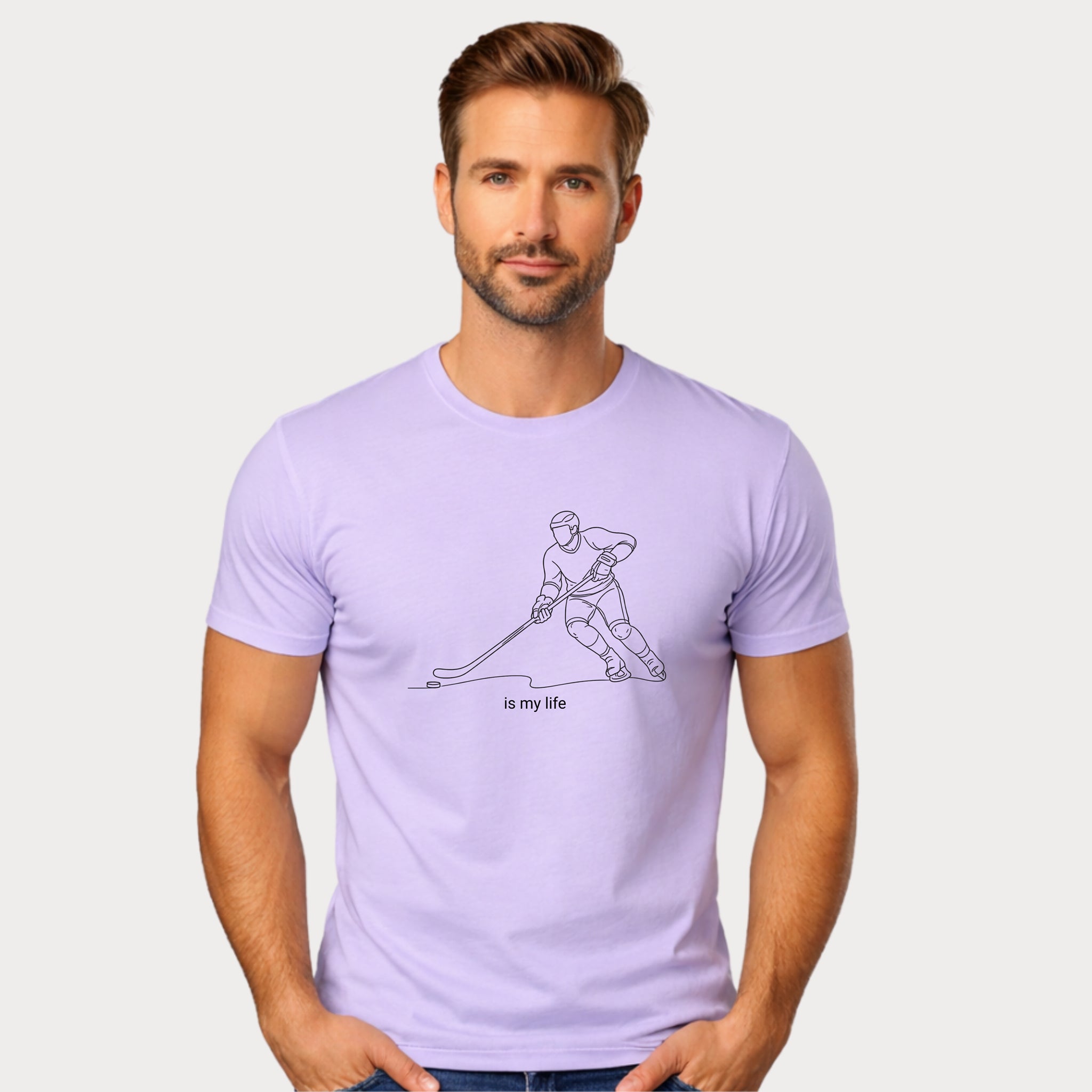 Hockey Is My Life T‑Shirt — Minimalist Ice Hockey Player Tee