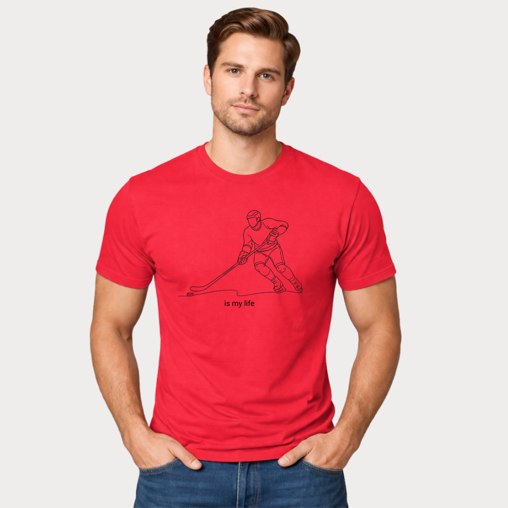 Hockey Is My Life T‑Shirt — Minimalist Ice Hockey Player Tee