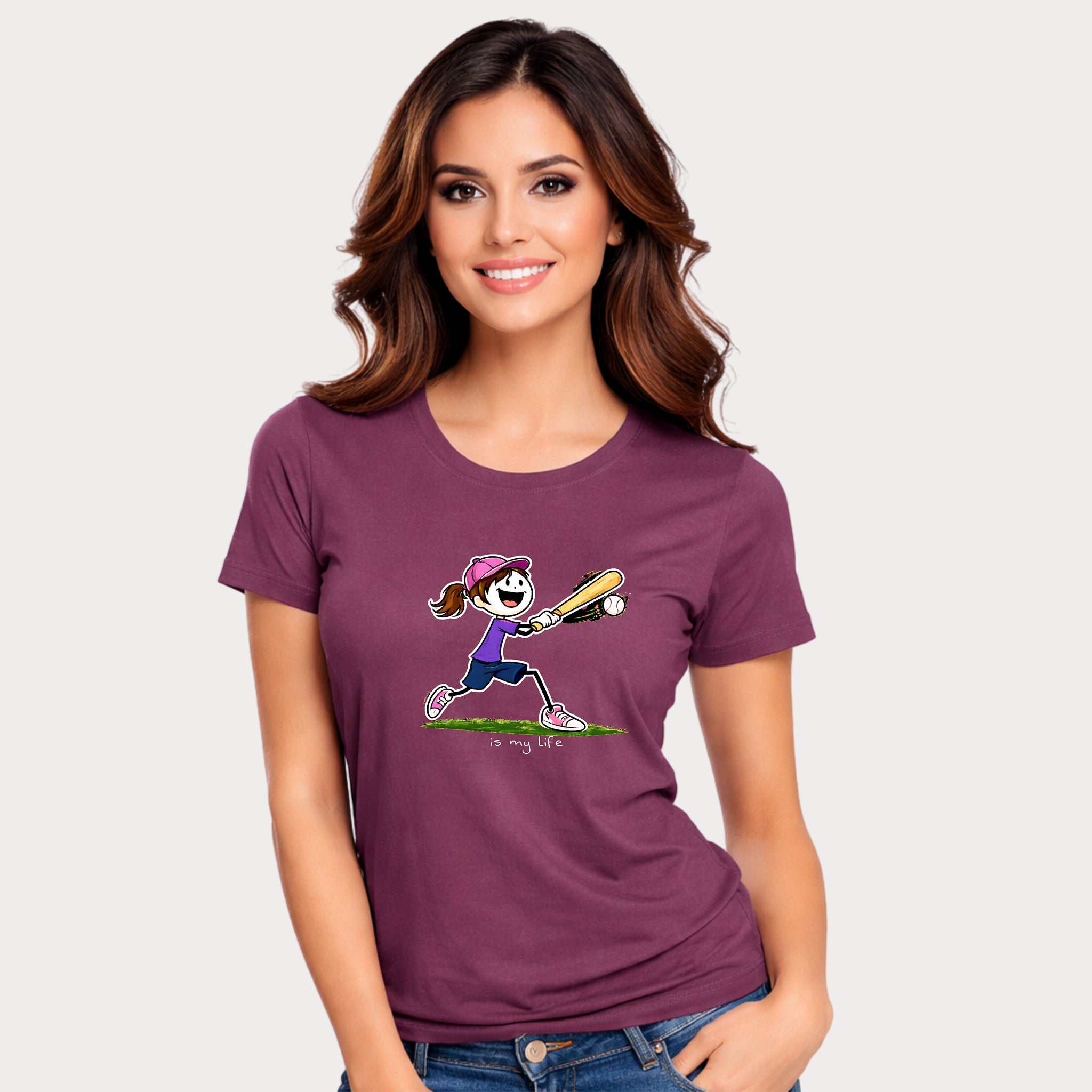 Baseball Figure Short Sleeve T-Shirt