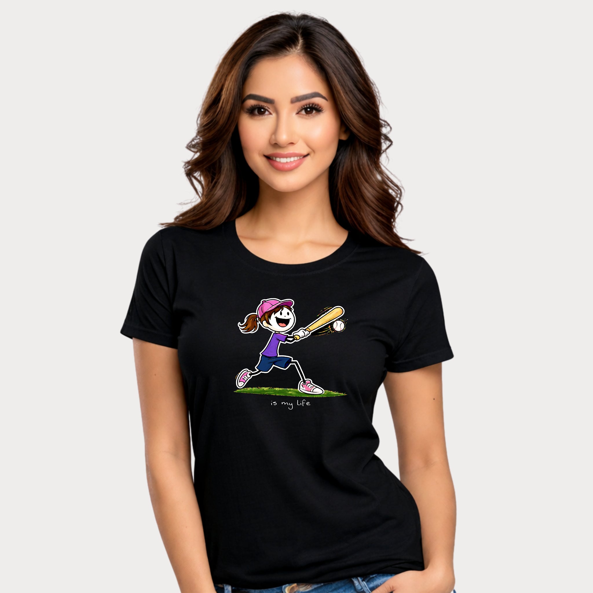 Baseball Figure Short Sleeve T-Shirt