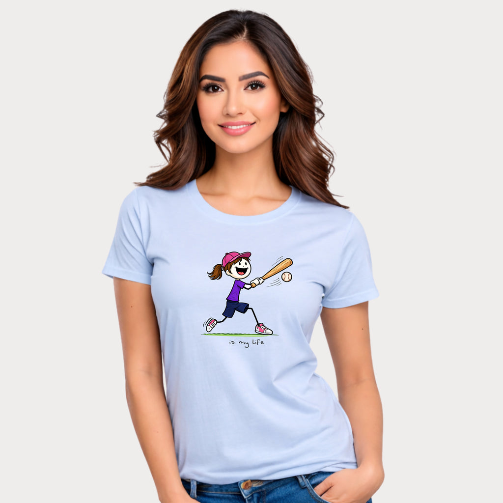 Baseball Figure Short Sleeve T-Shirt