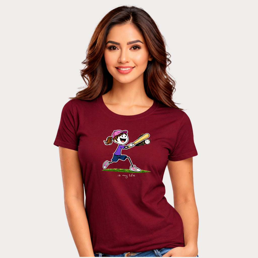 Baseball Figure Short Sleeve T-Shirt