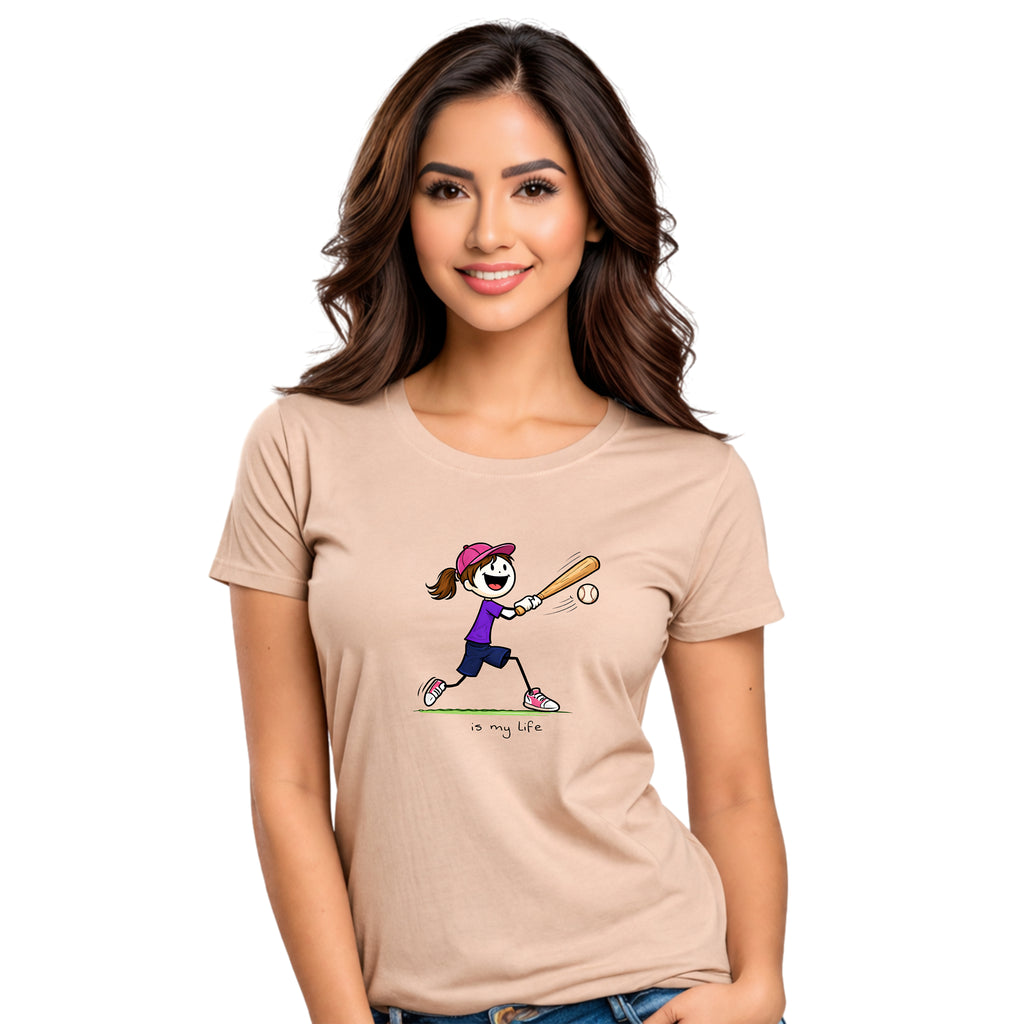 Baseball Figure Short Sleeve T-Shirt
