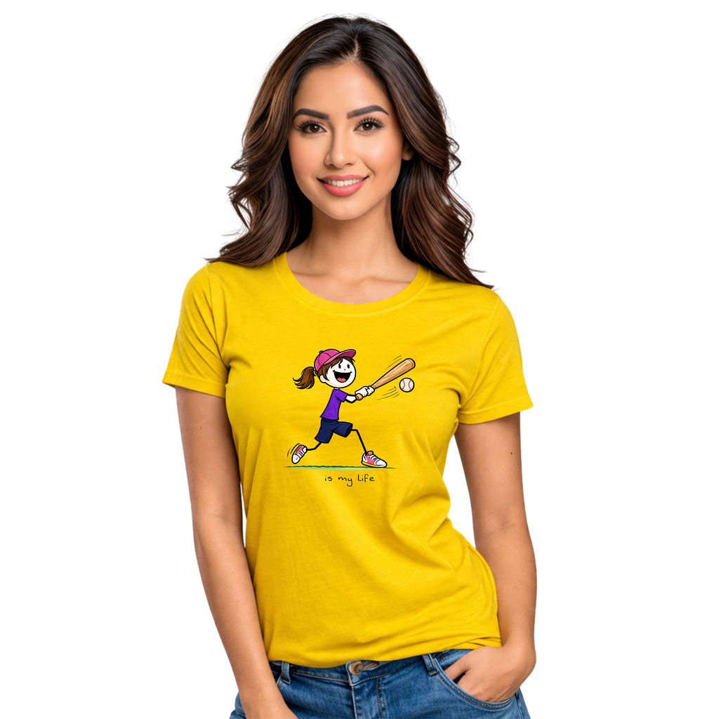 Baseball Figure Short Sleeve T-Shirt