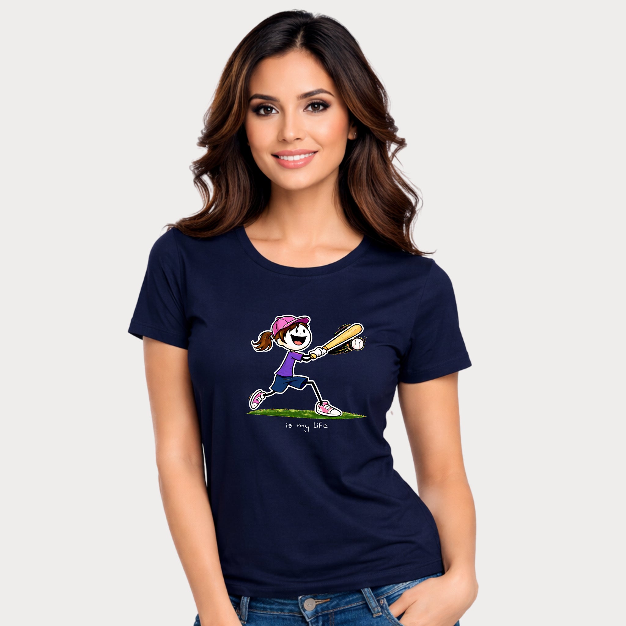 Baseball Figure Short Sleeve T-Shirt