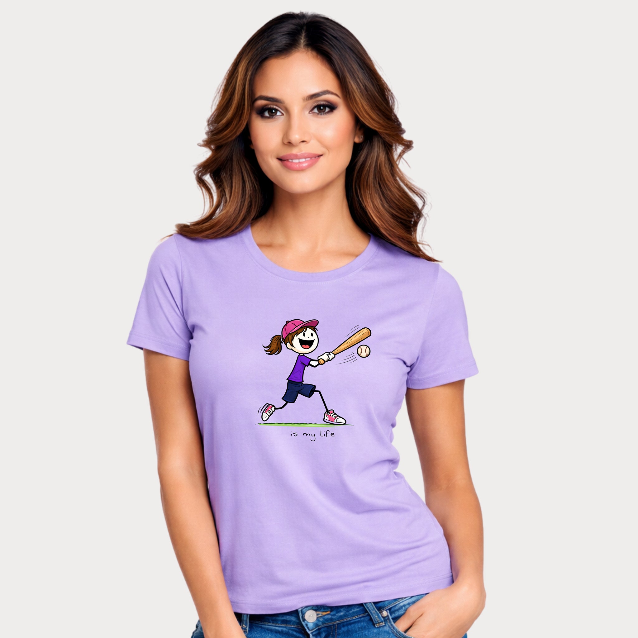 Baseball Figure Short Sleeve T-Shirt