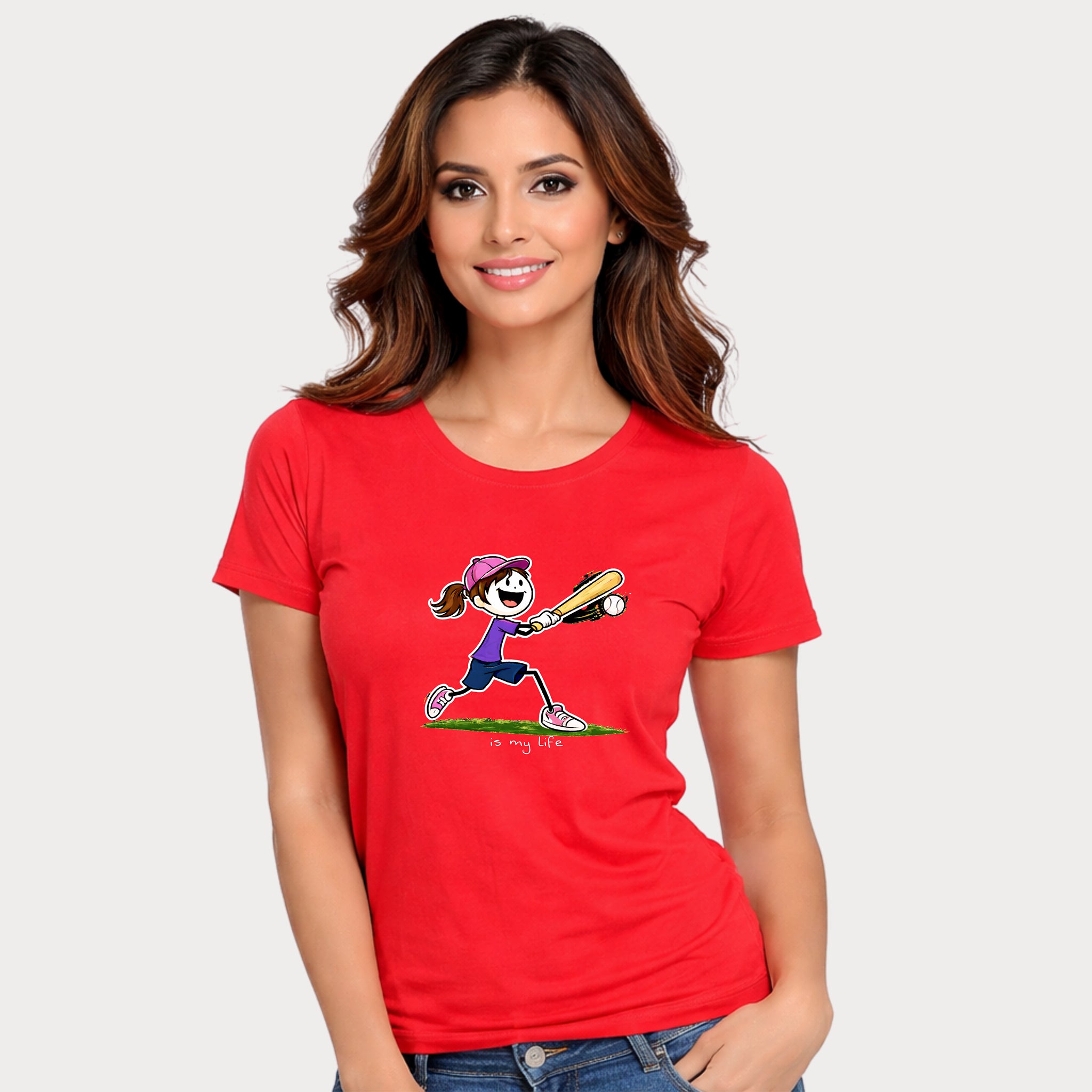 Baseball Figure Short Sleeve T-Shirt