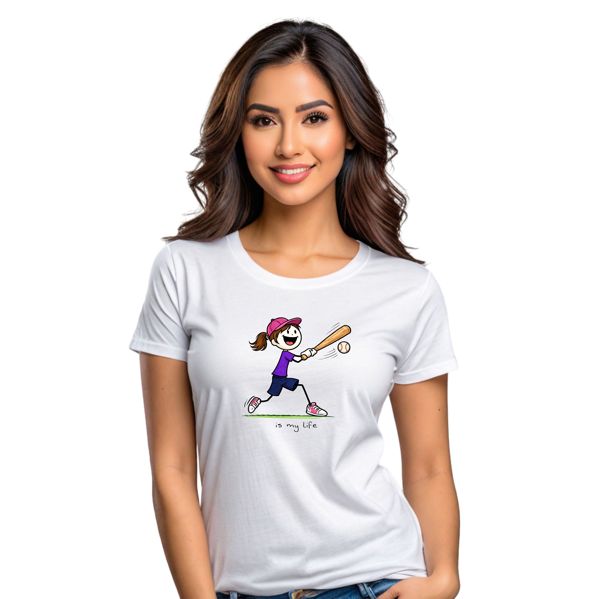 Baseball Figure Short Sleeve T-Shirt