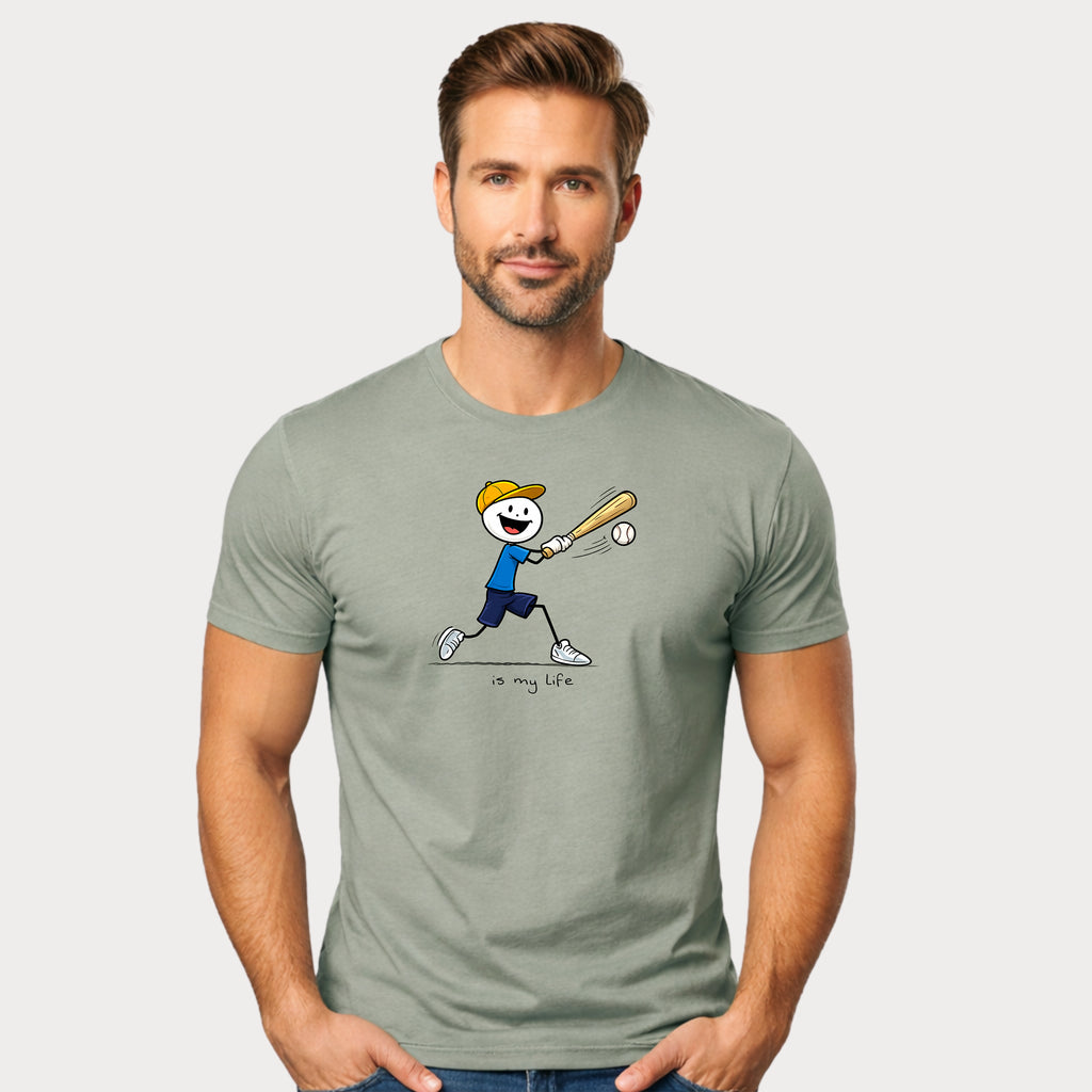 Baseball Figure Short Sleeve T-Shirt