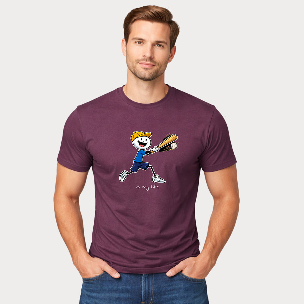 Baseball Figure Short Sleeve T-Shirt