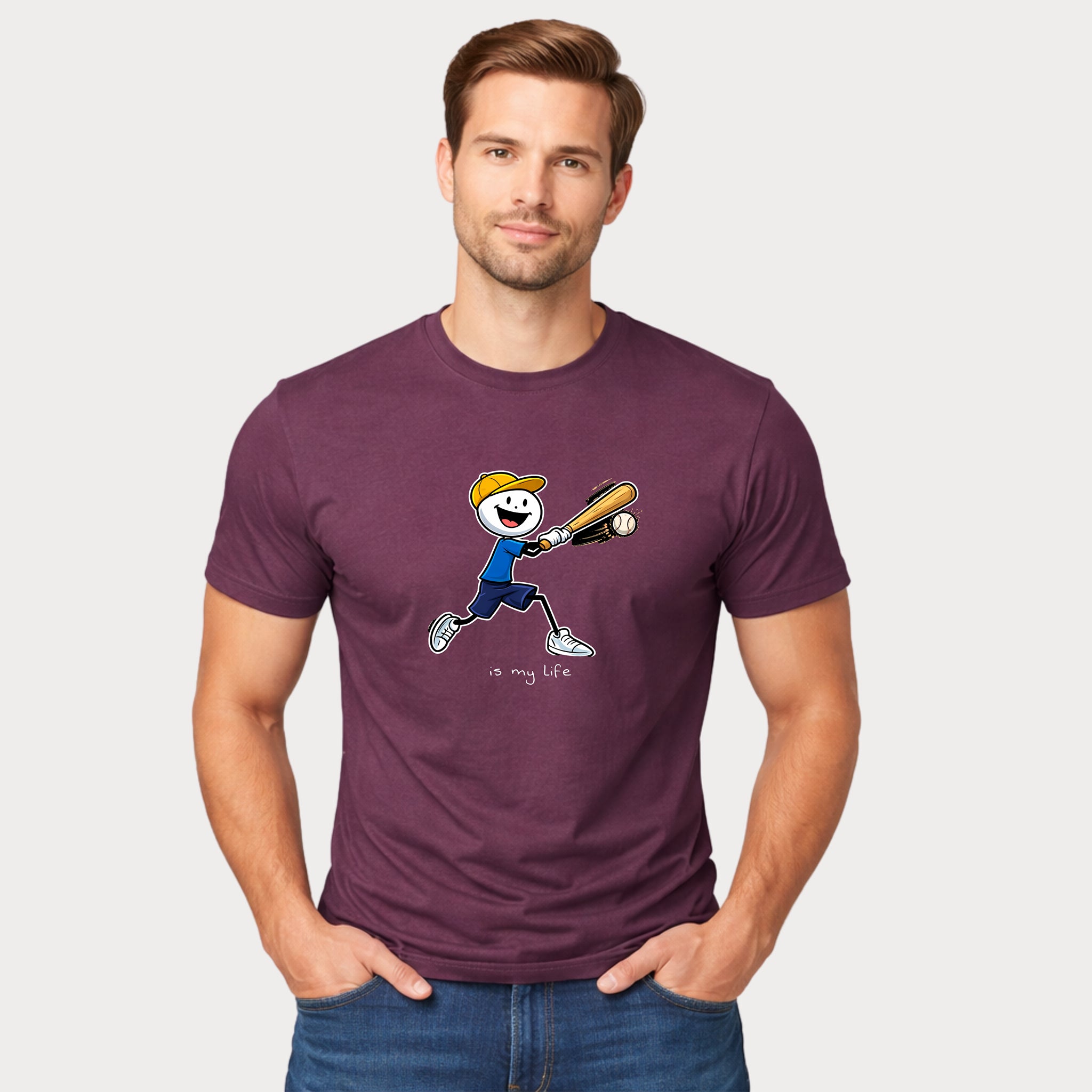 Baseball Figure Short Sleeve T-Shirt