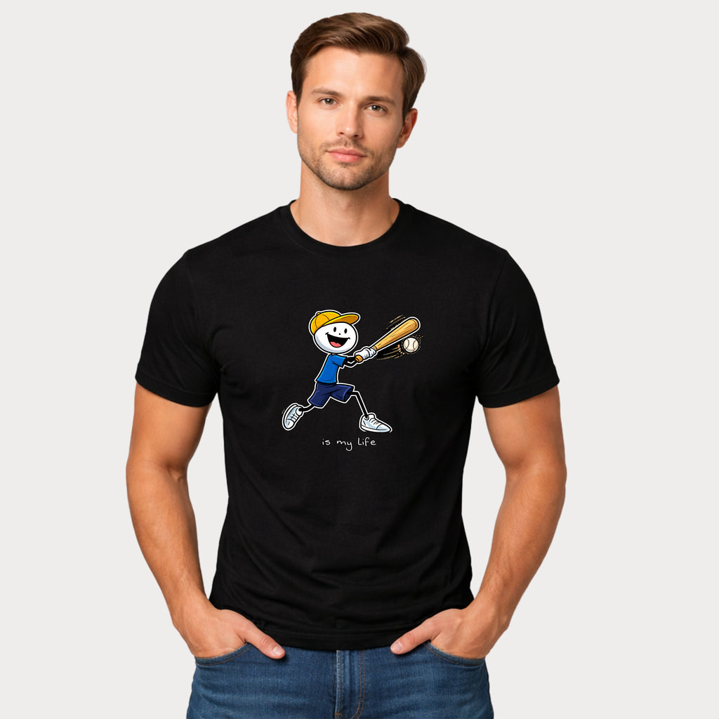 Baseball Figure Short Sleeve T-Shirt