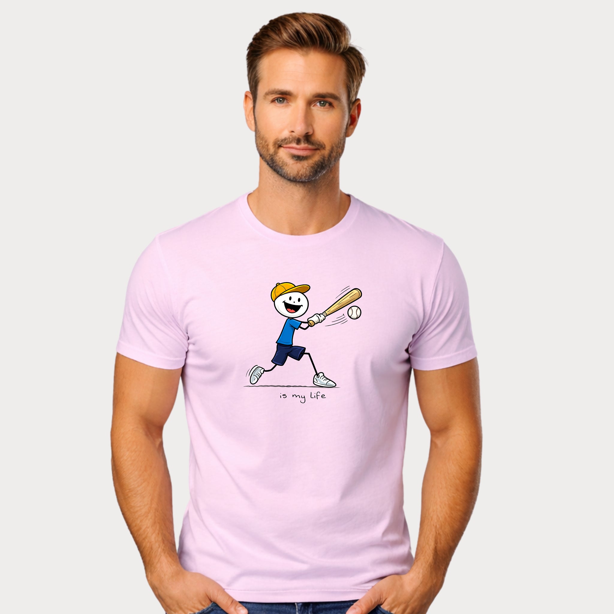 Baseball Figure Short Sleeve T-Shirt