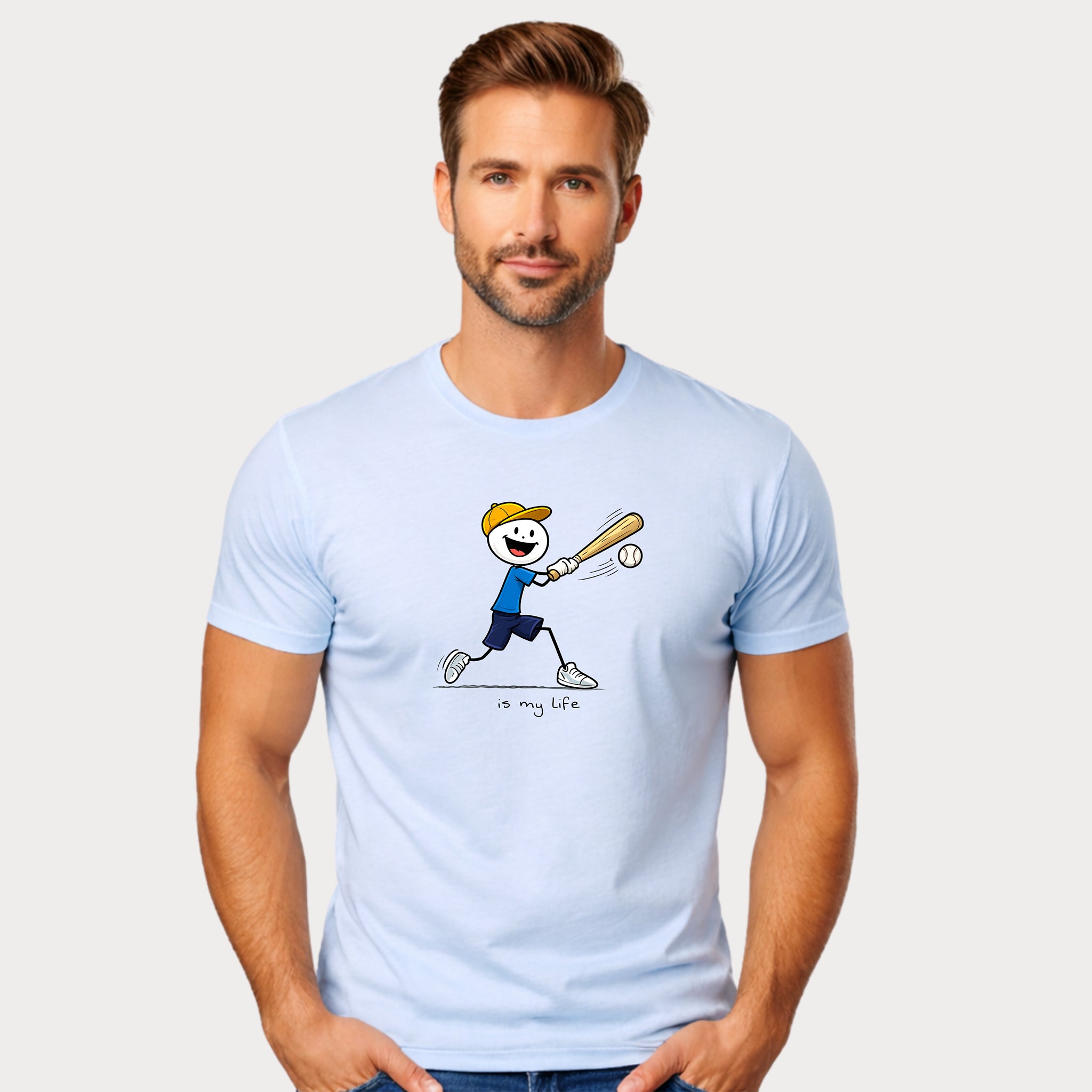 Baseball Figure Short Sleeve T-Shirt