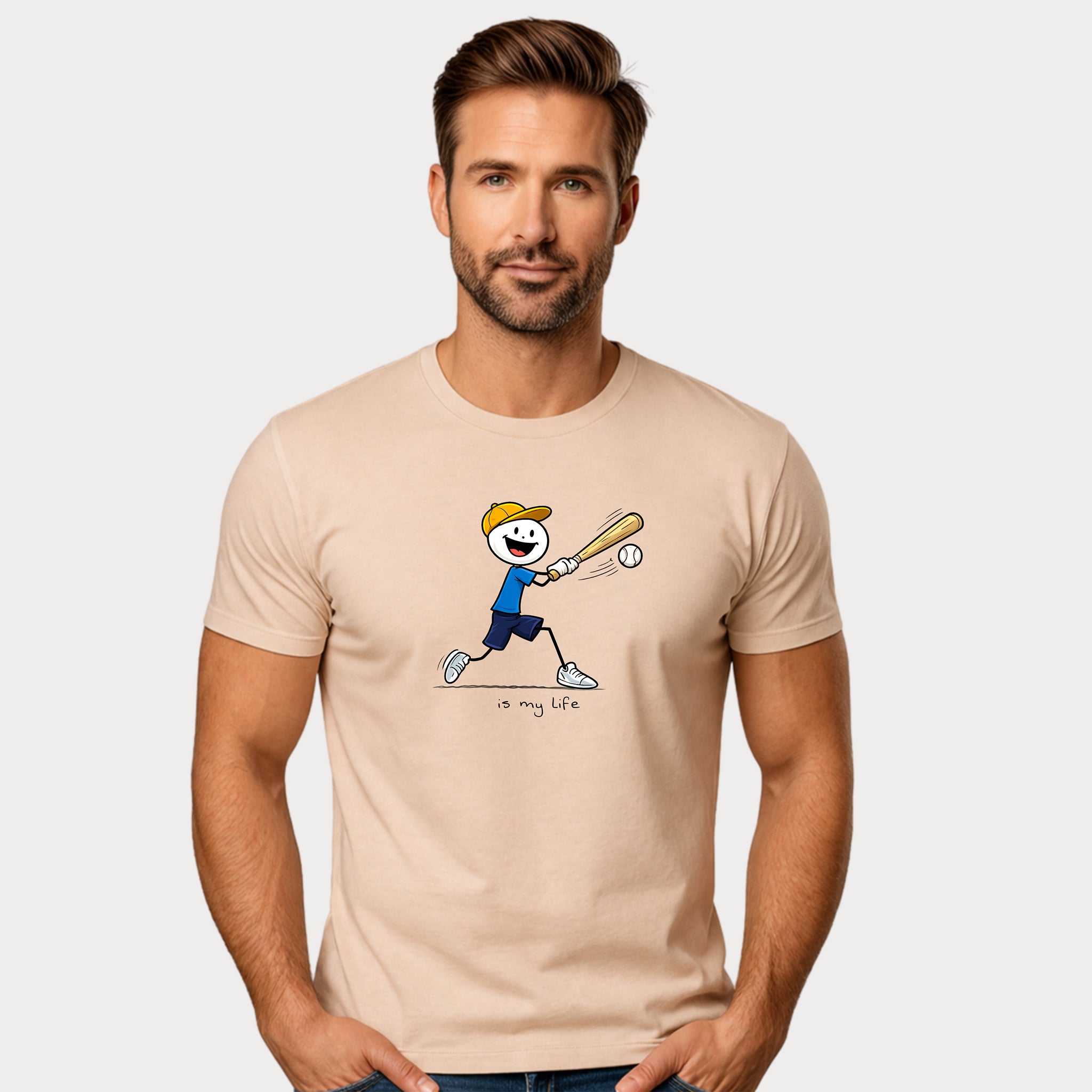 Baseball Figure Short Sleeve T-Shirt