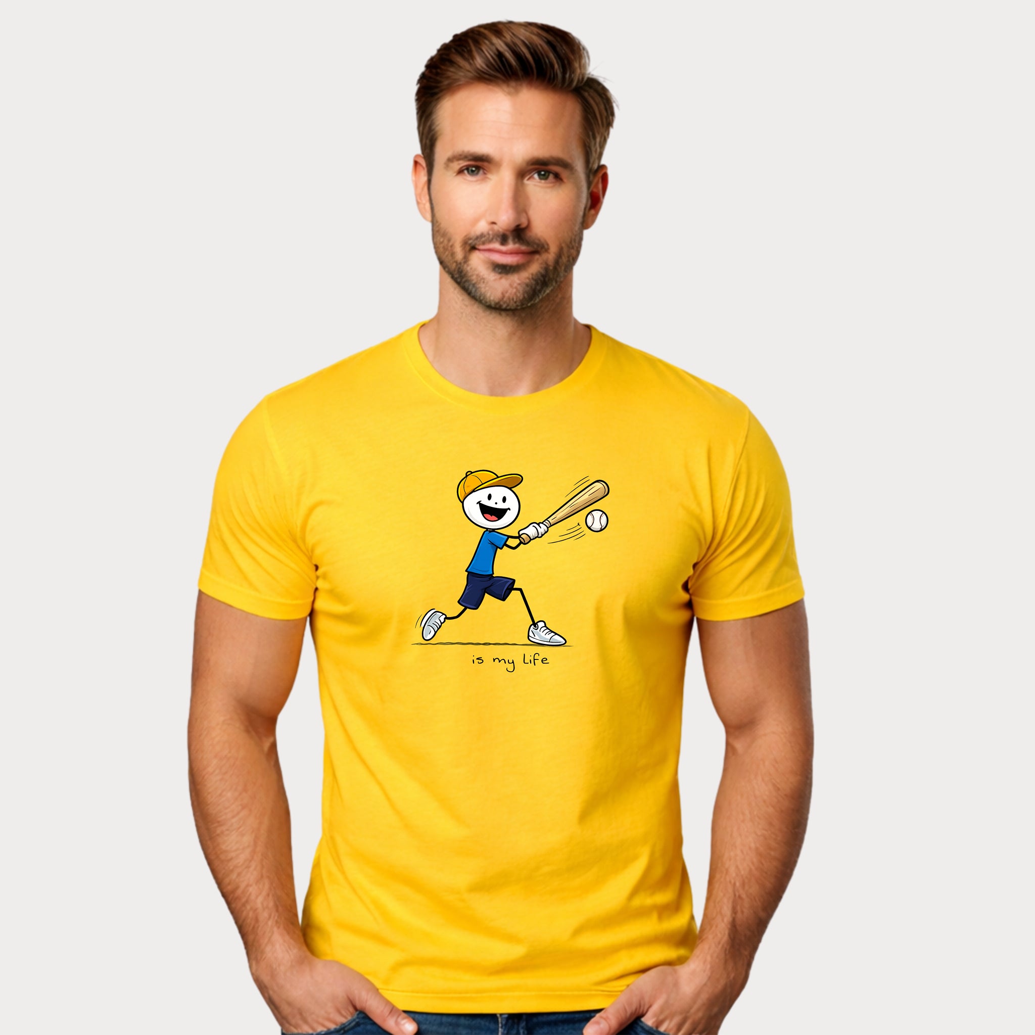 Baseball Figure Short Sleeve T-Shirt