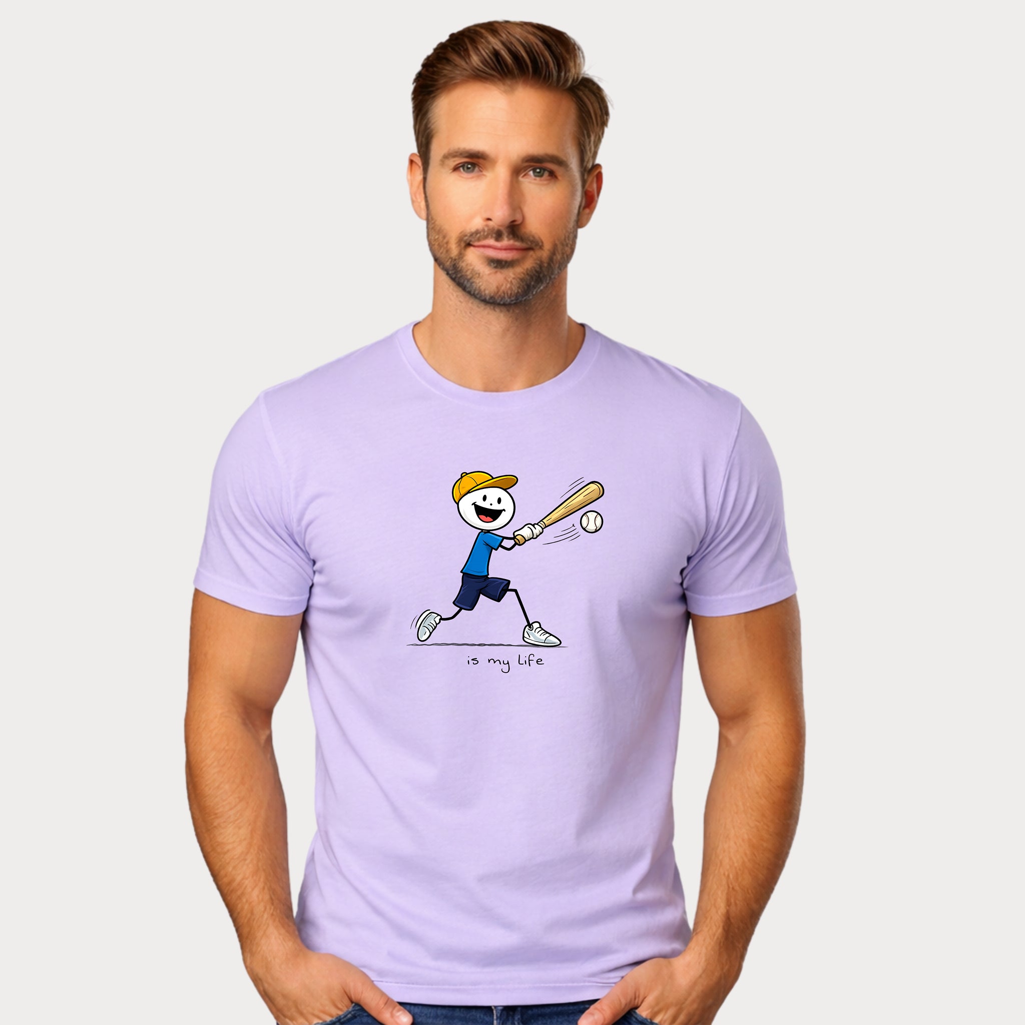 Baseball Figure Short Sleeve T-Shirt