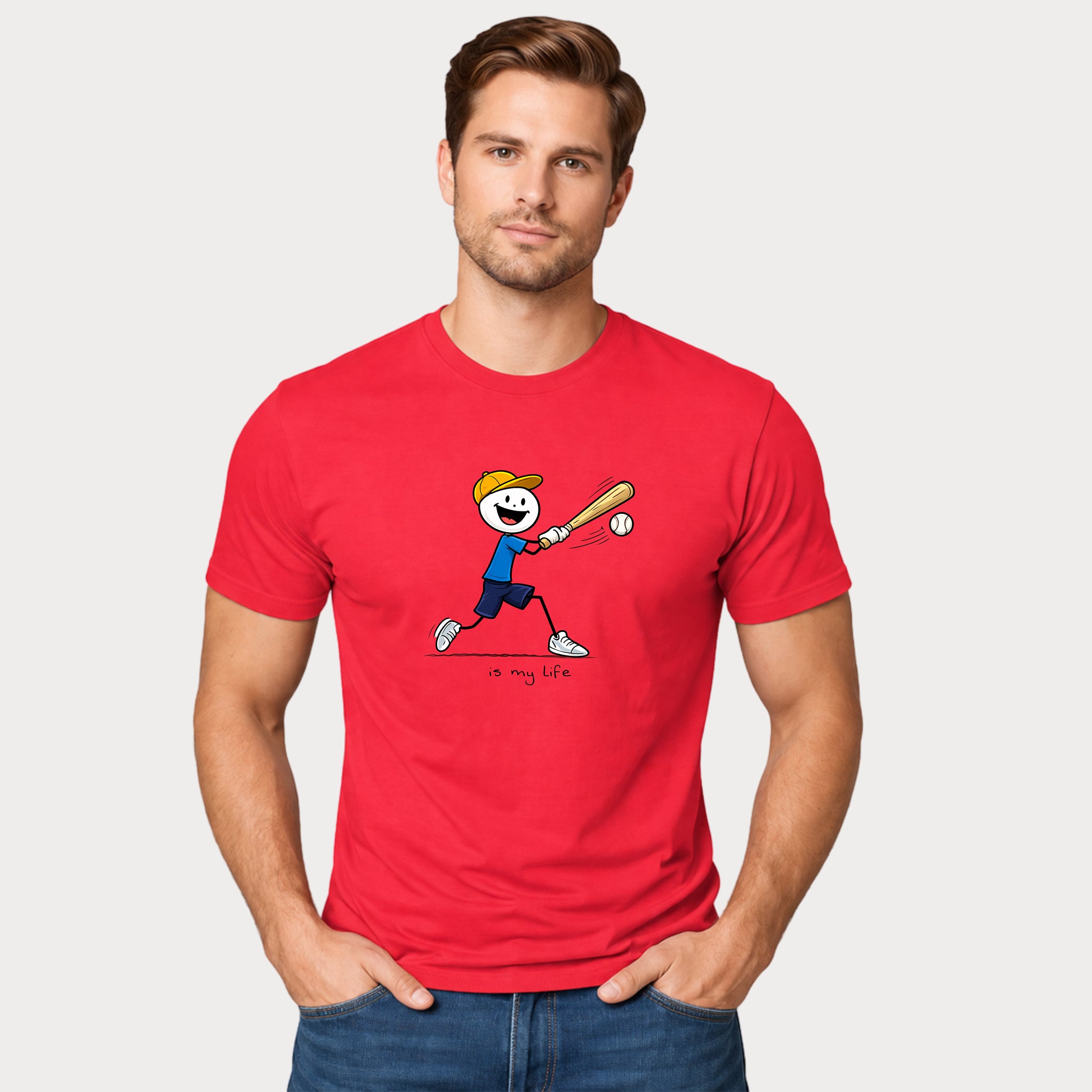 Baseball Figure Short Sleeve T-Shirt