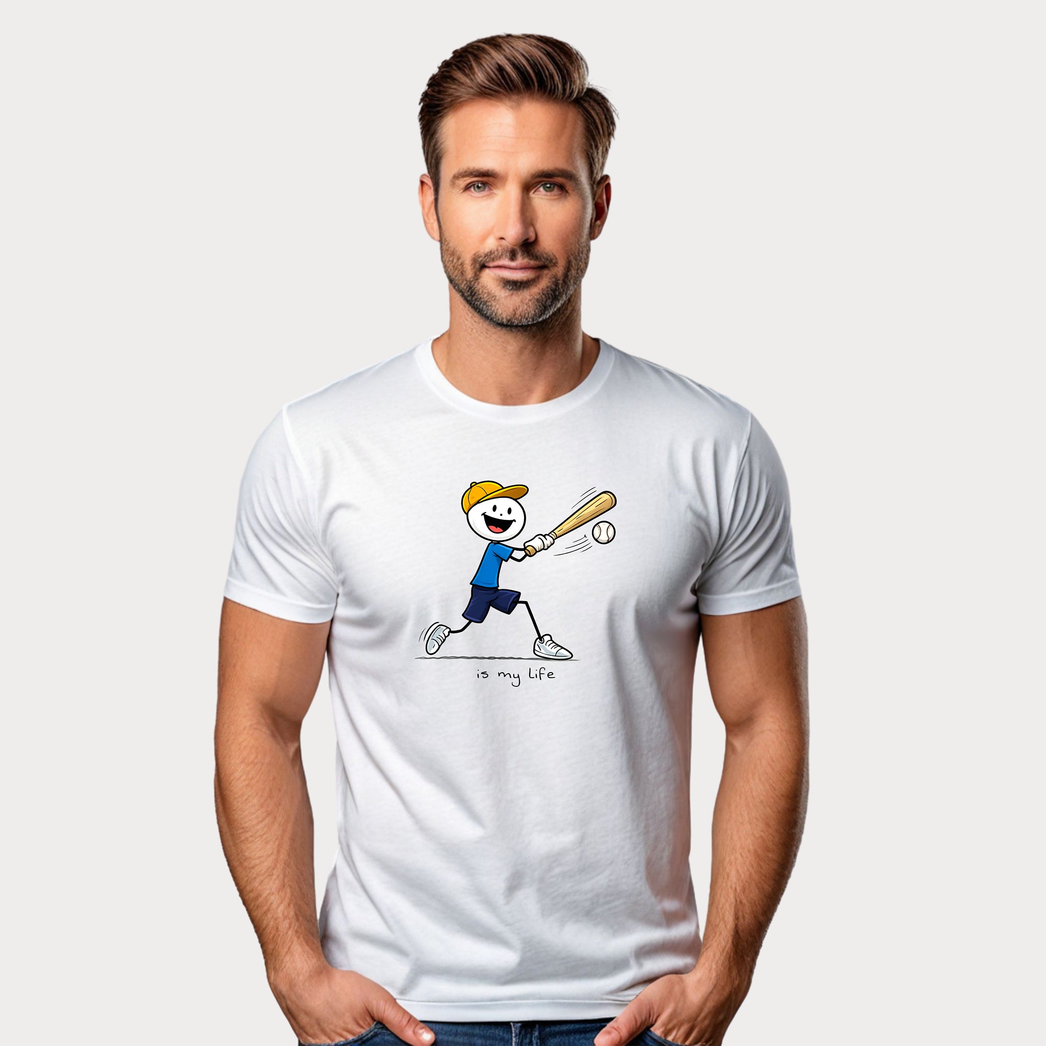 Baseball Figure Short Sleeve T-Shirt