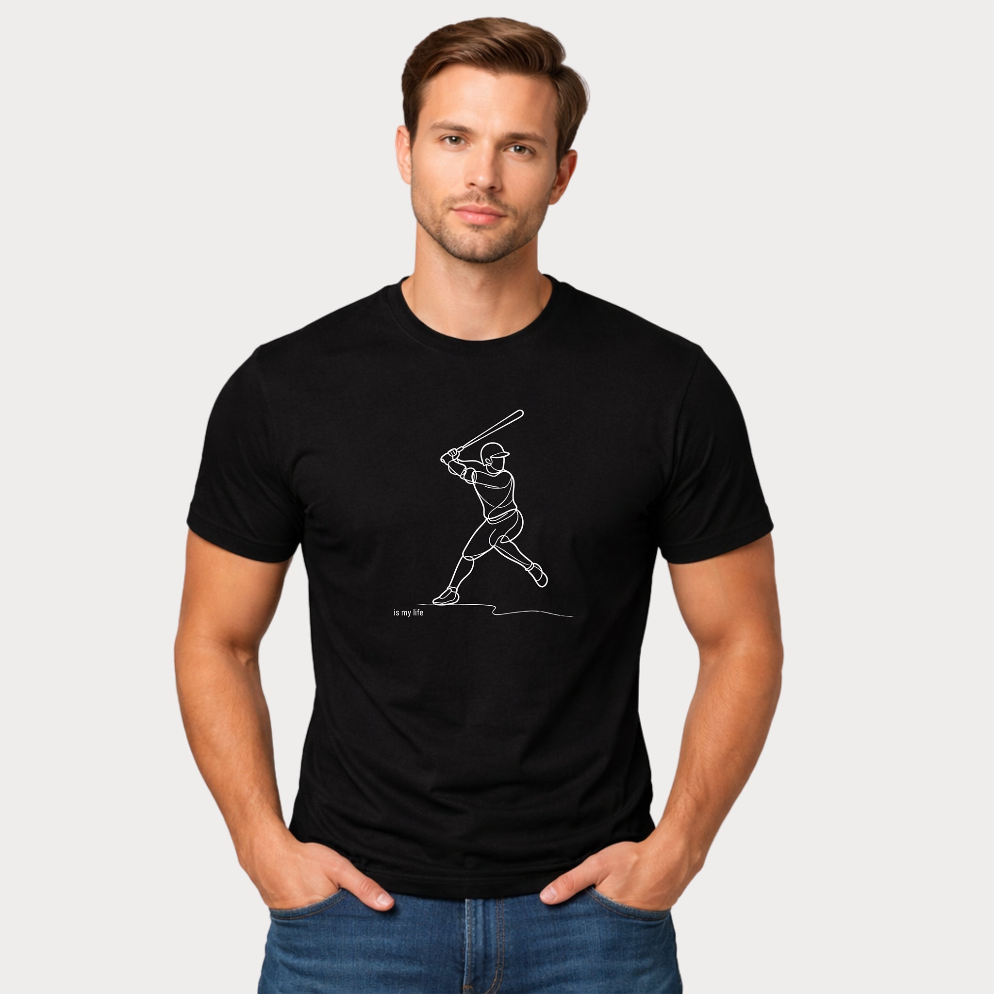 Baseball Outline Short Sleeve T-Shirt