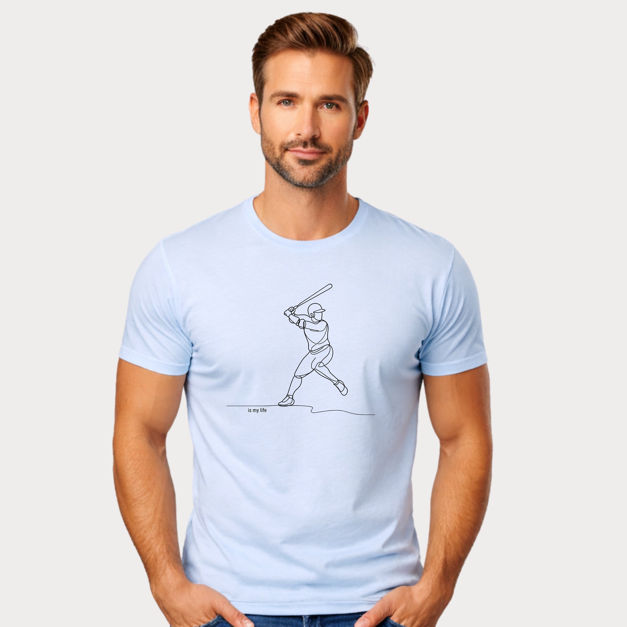 Baseball Outline Short Sleeve T-Shirt