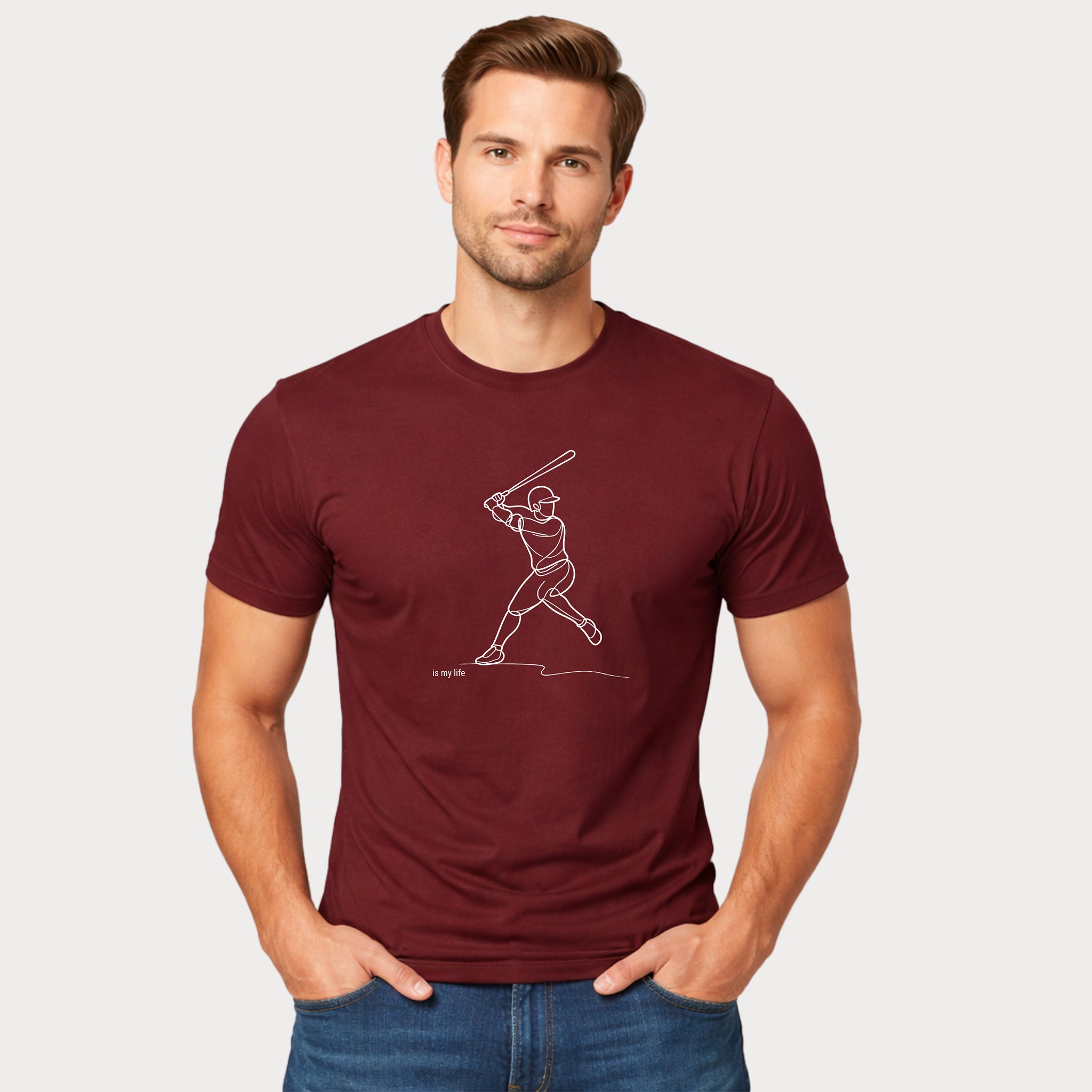 Baseball Outline Short Sleeve T-Shirt
