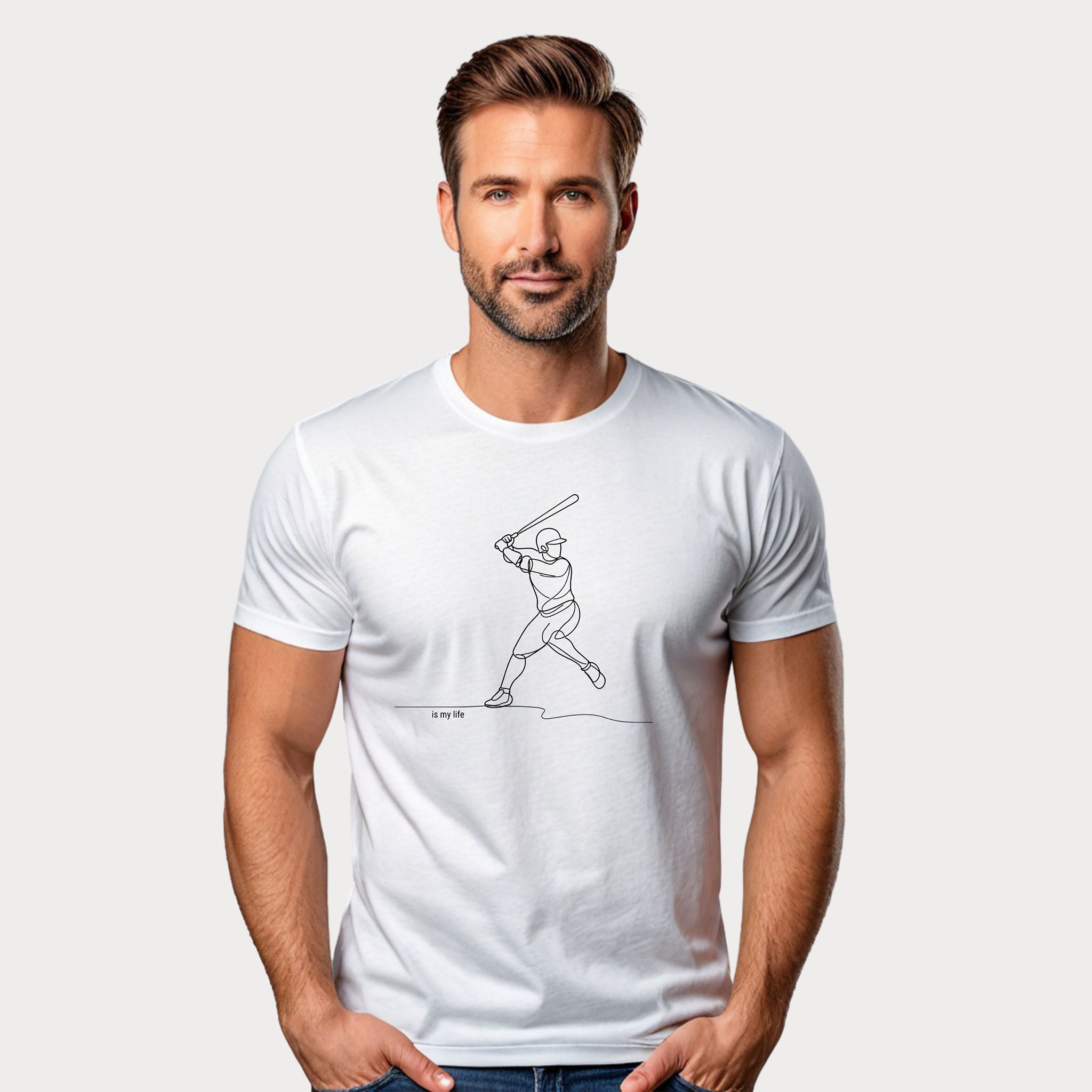 Baseball Outline Short Sleeve T-Shirt