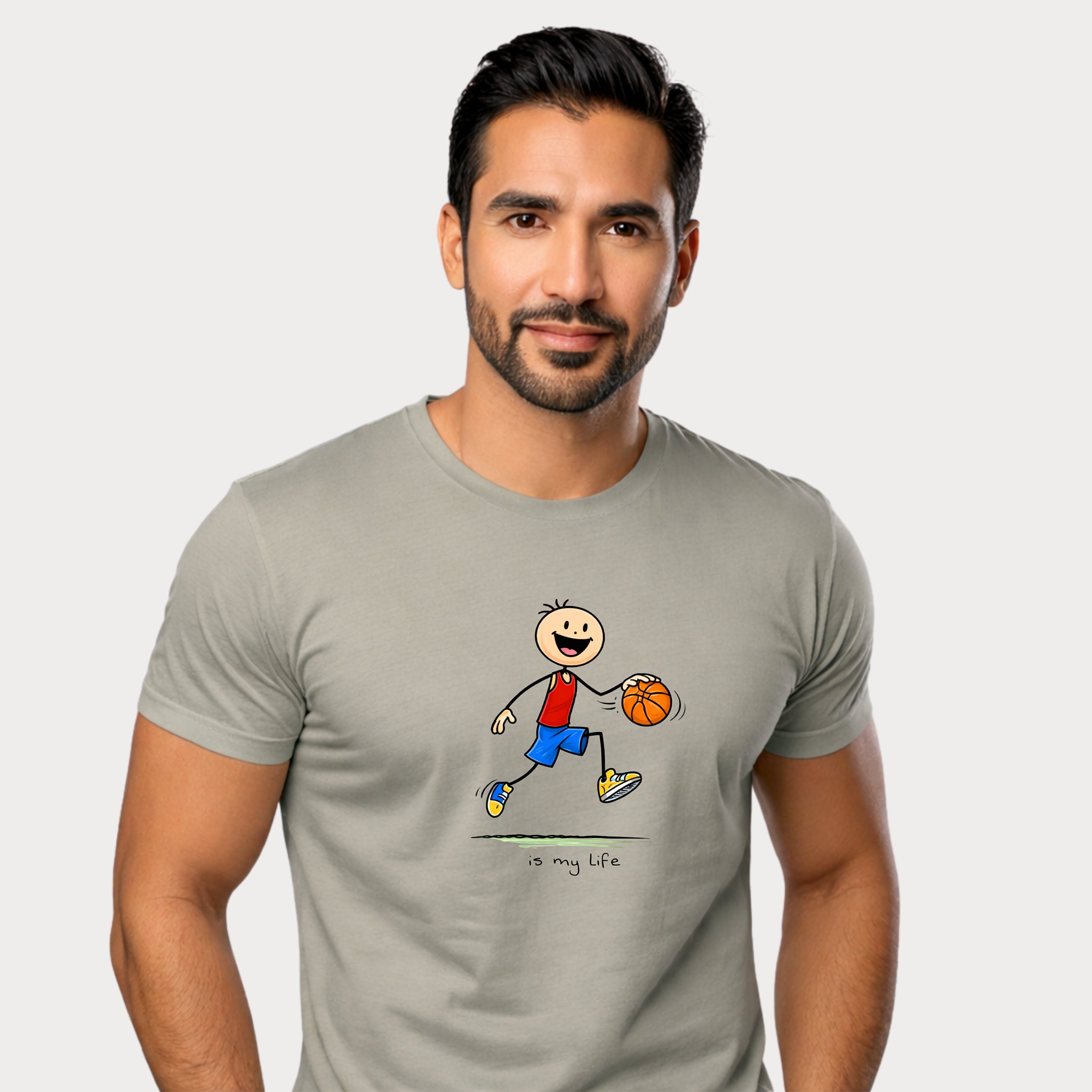 Basketball stck figure T-Shirt — "is my life" Sports Graphic Tee