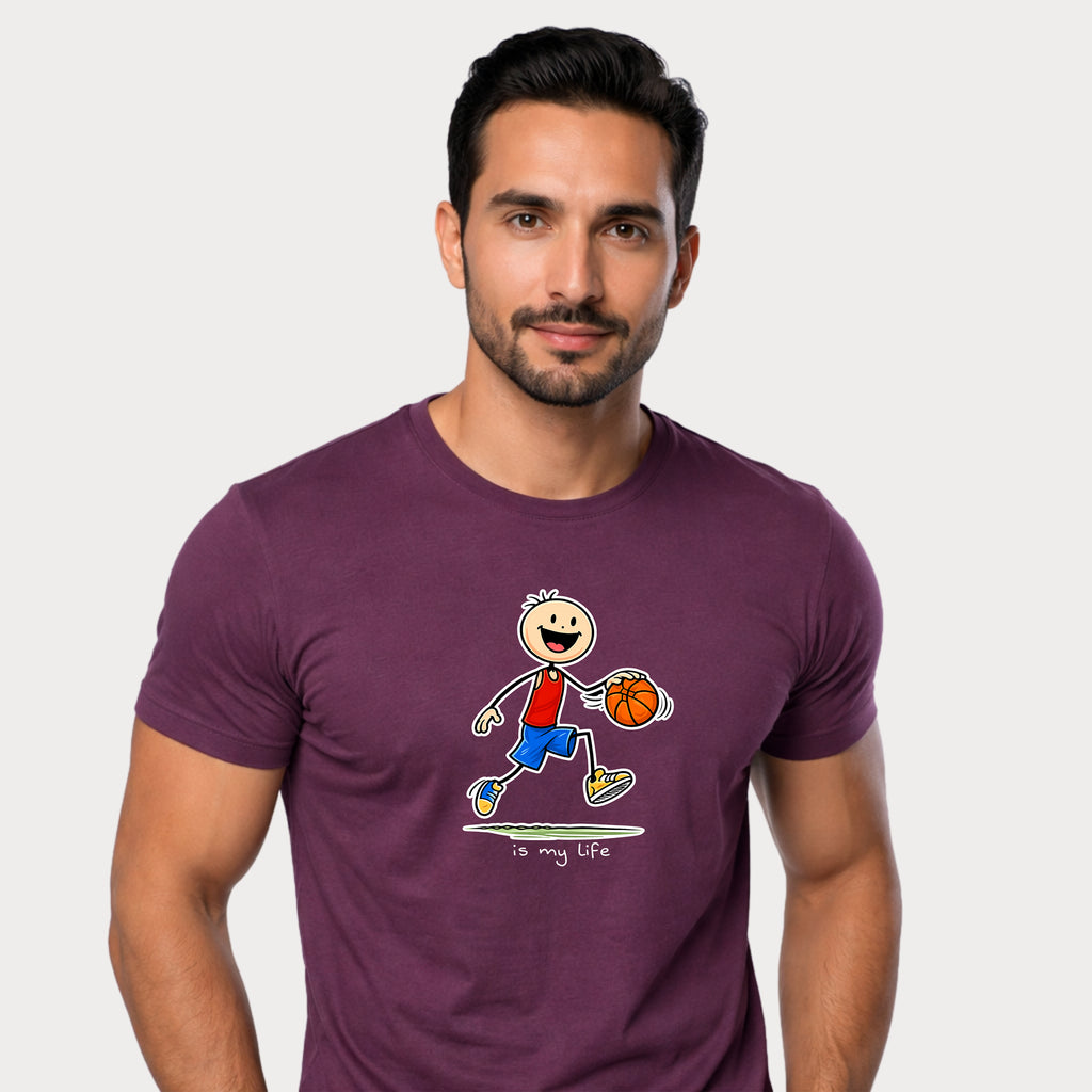 Basketball stck figure T-Shirt — "is my life" Sports Graphic Tee